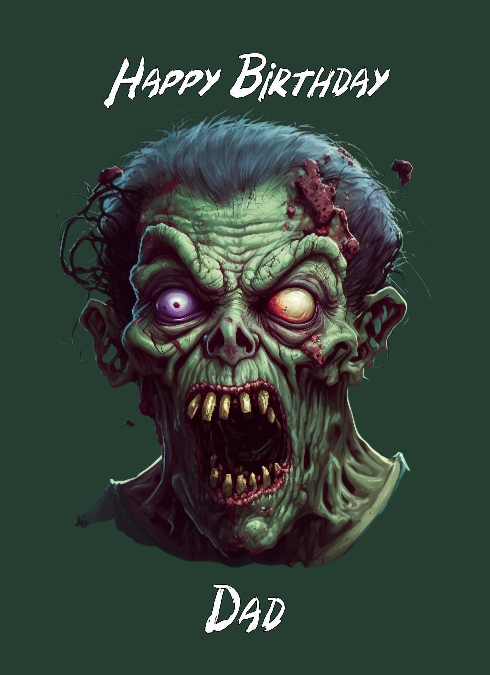 Zombie Birthday Card for Dad