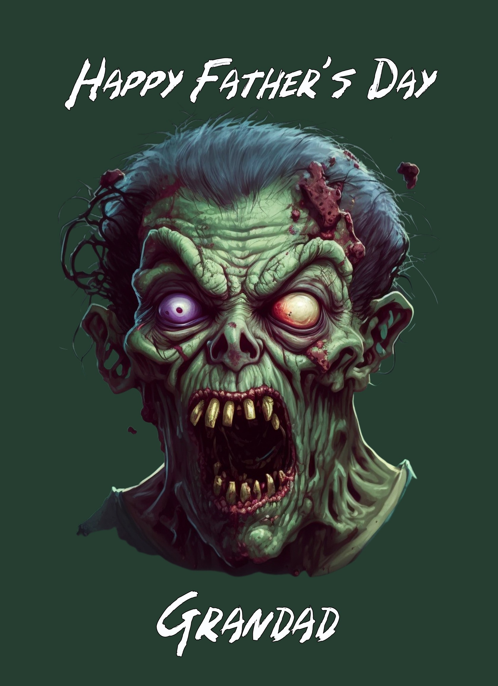 Zombie Fathers Day Card for Grandad