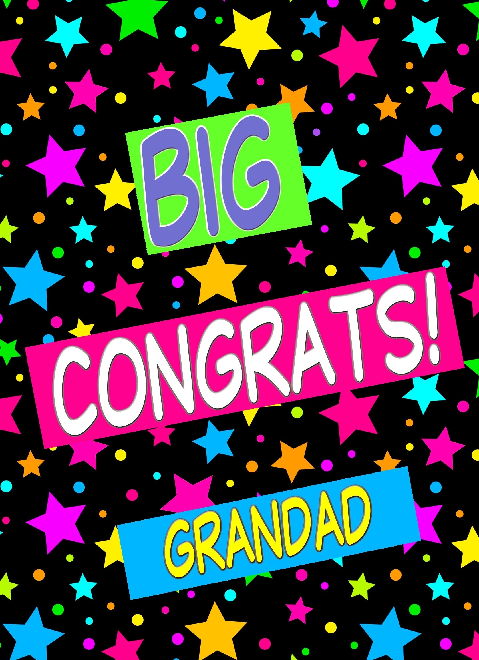 Congratulations Card For Grandad (Stars)