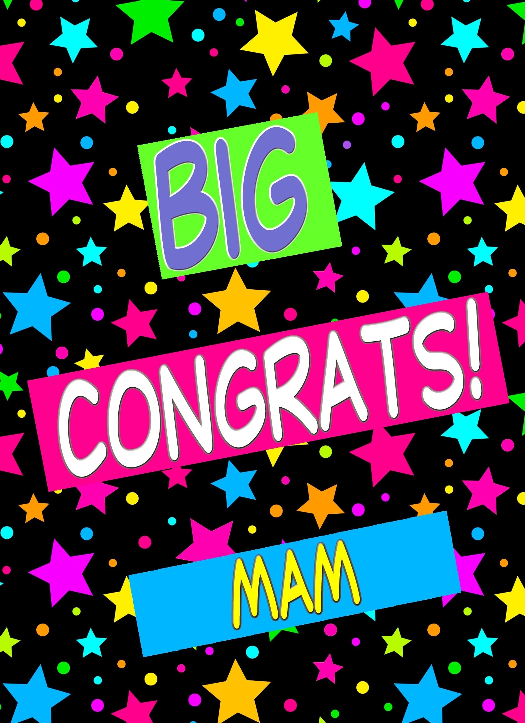 Congratulations Card For Mam (Stars)