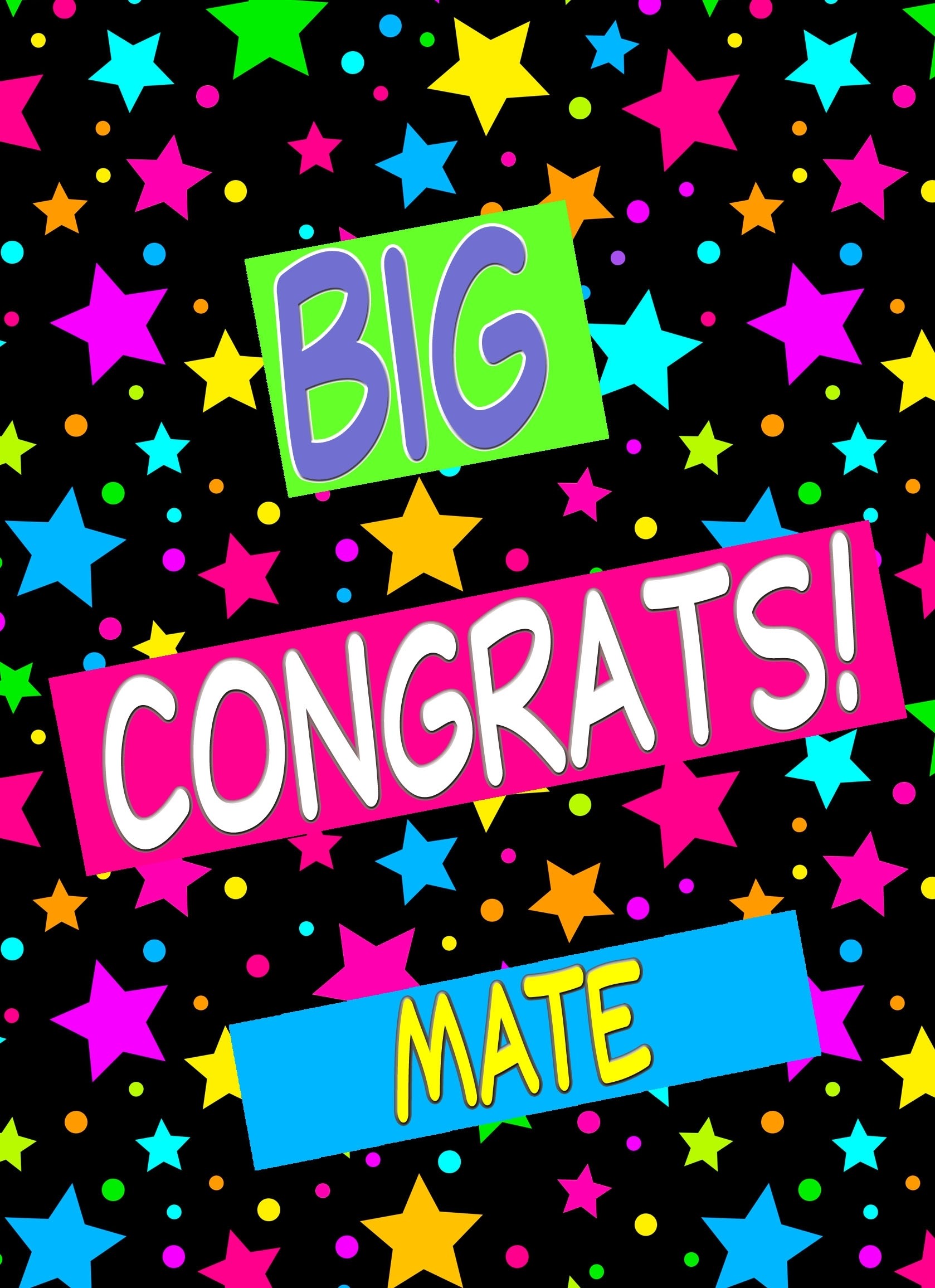 Congratulations Card For Mate (Stars)