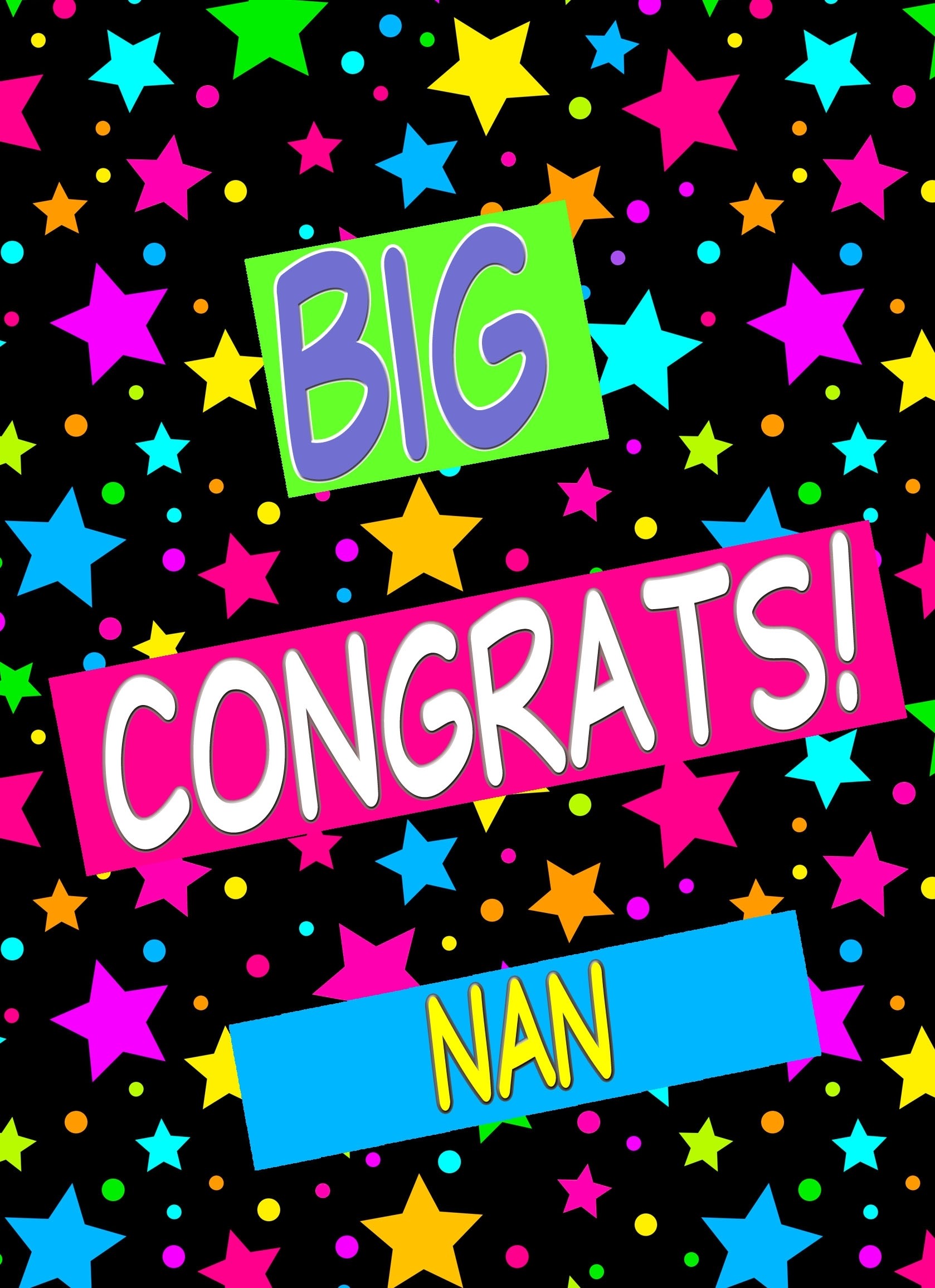 Congratulations Card For Nan (Stars)