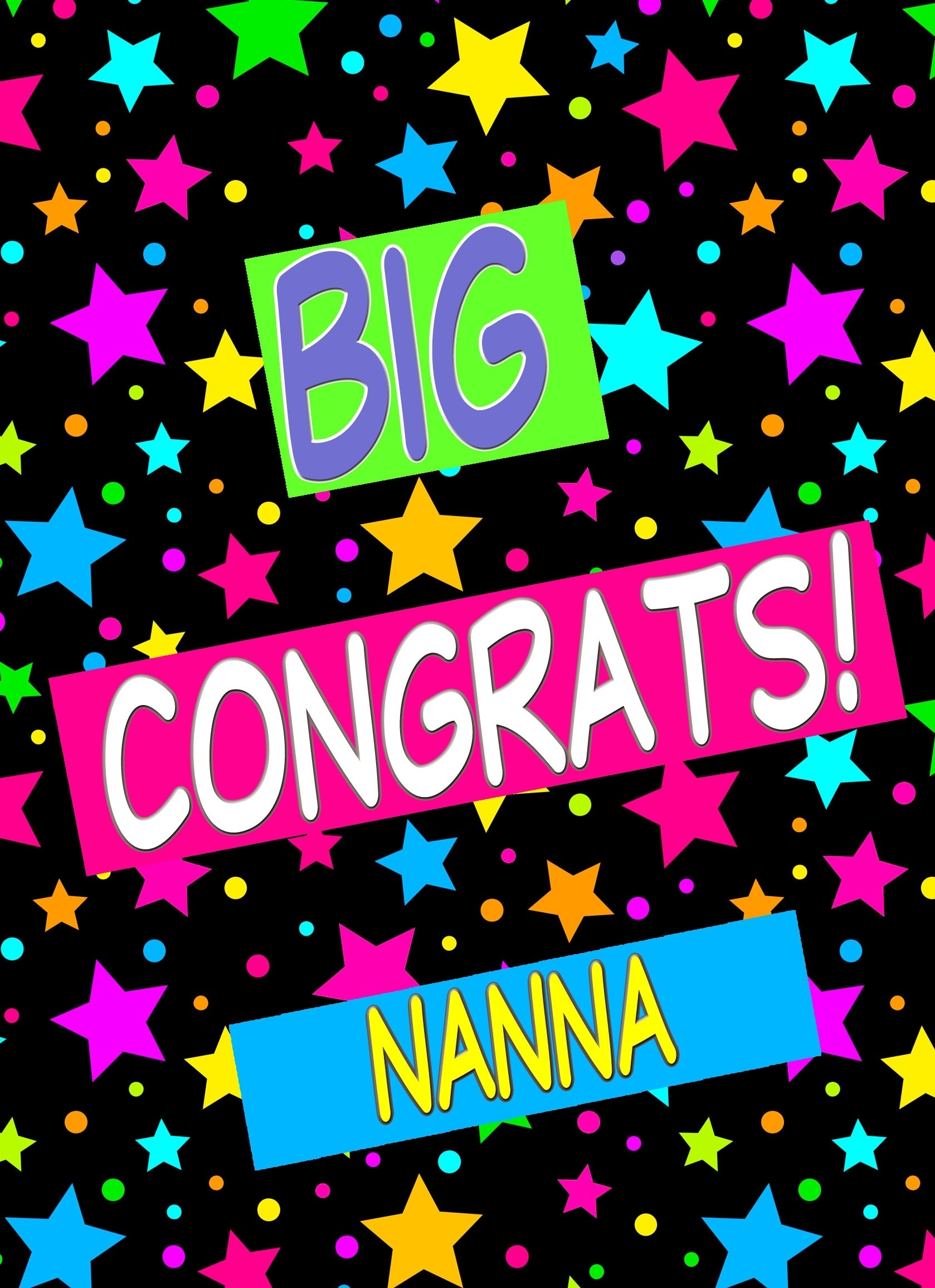 Congratulations Card For Nanna (Stars)
