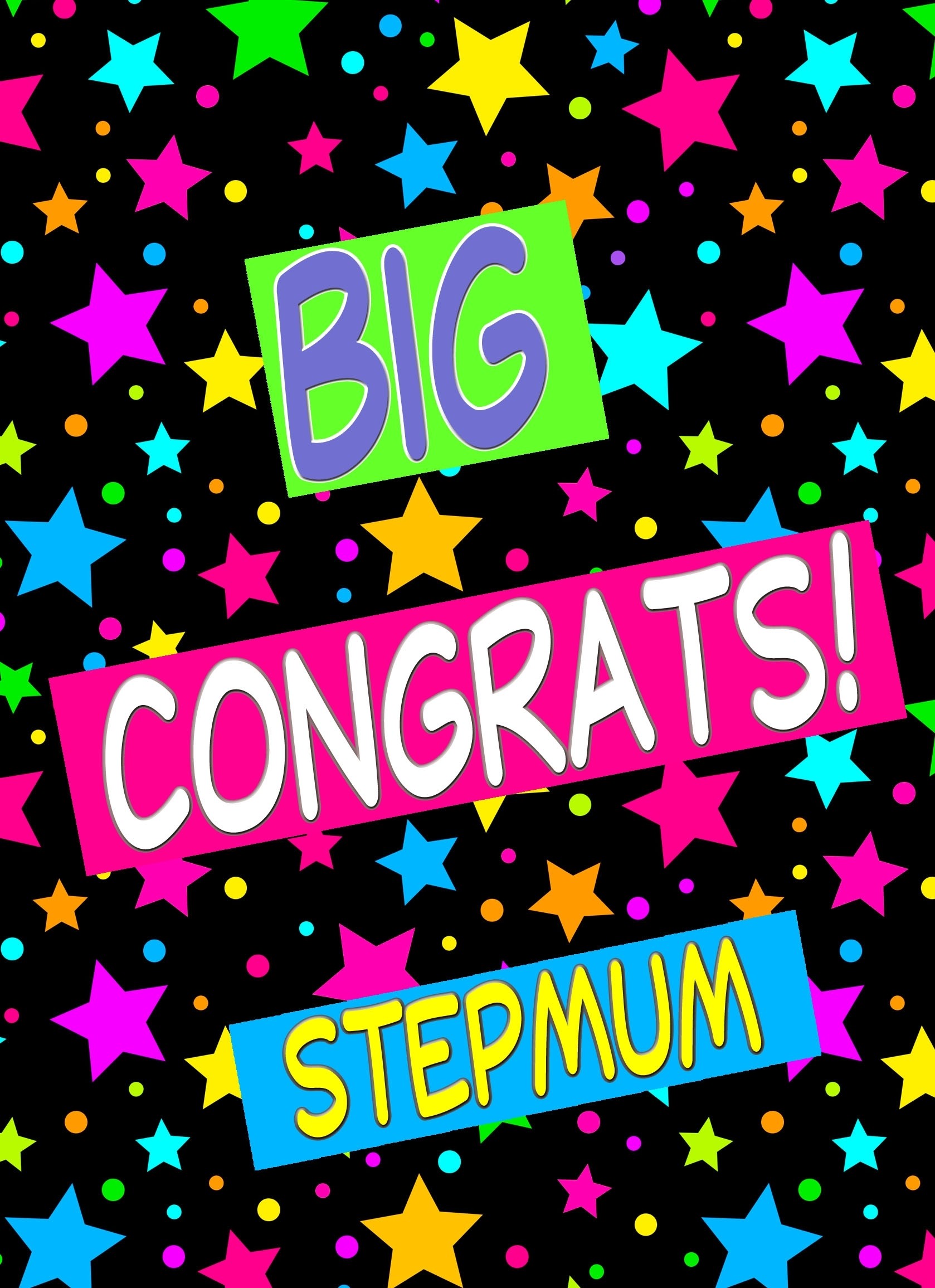 Congratulations Card For Stepmum (Stars)