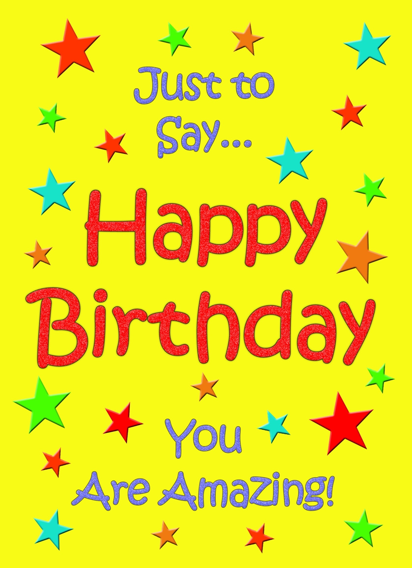 Birthday Greeting Card (Yellow, Just to Say)