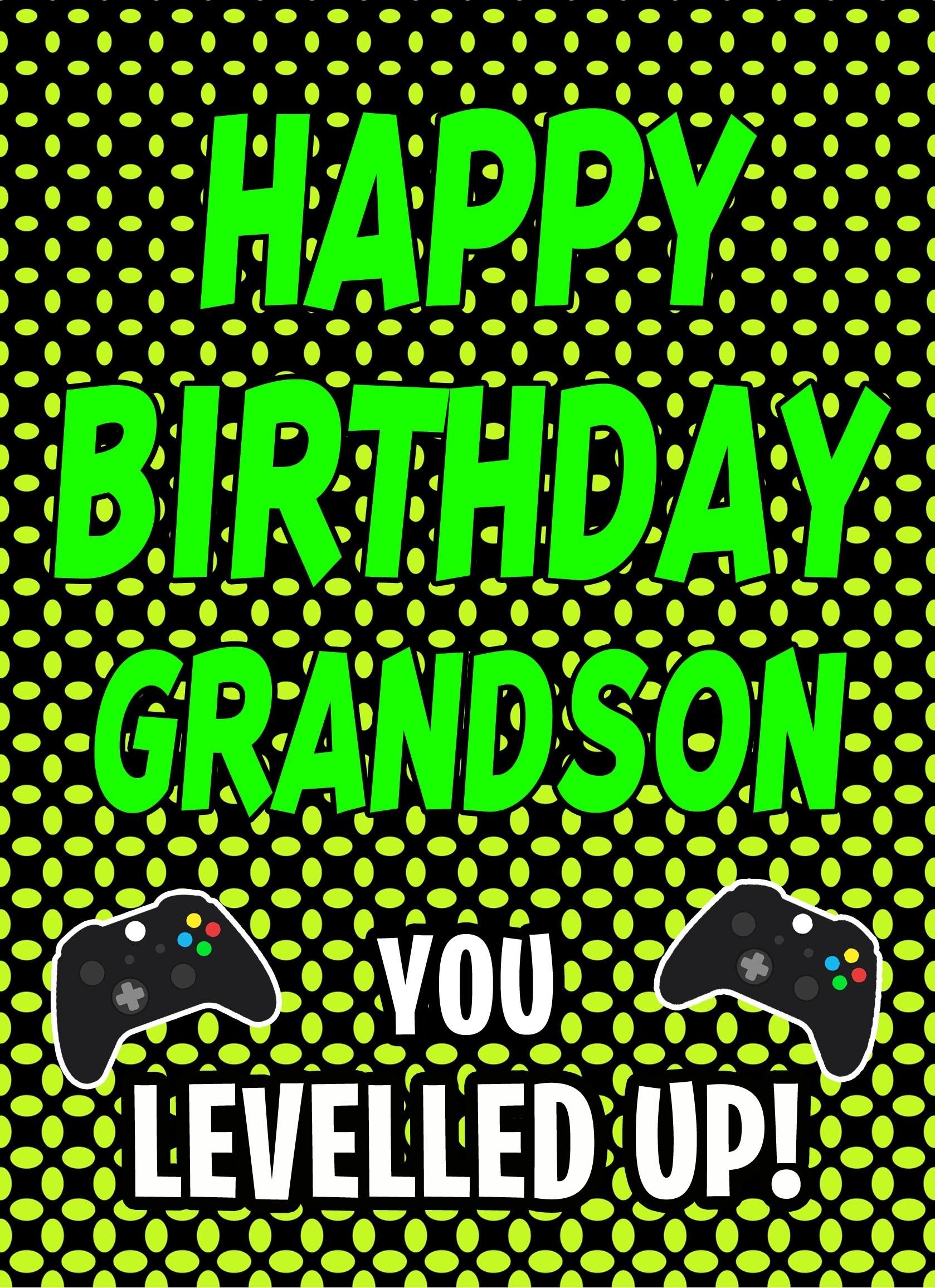 Gamer Birthday Card For Grandson (Levelled Up)