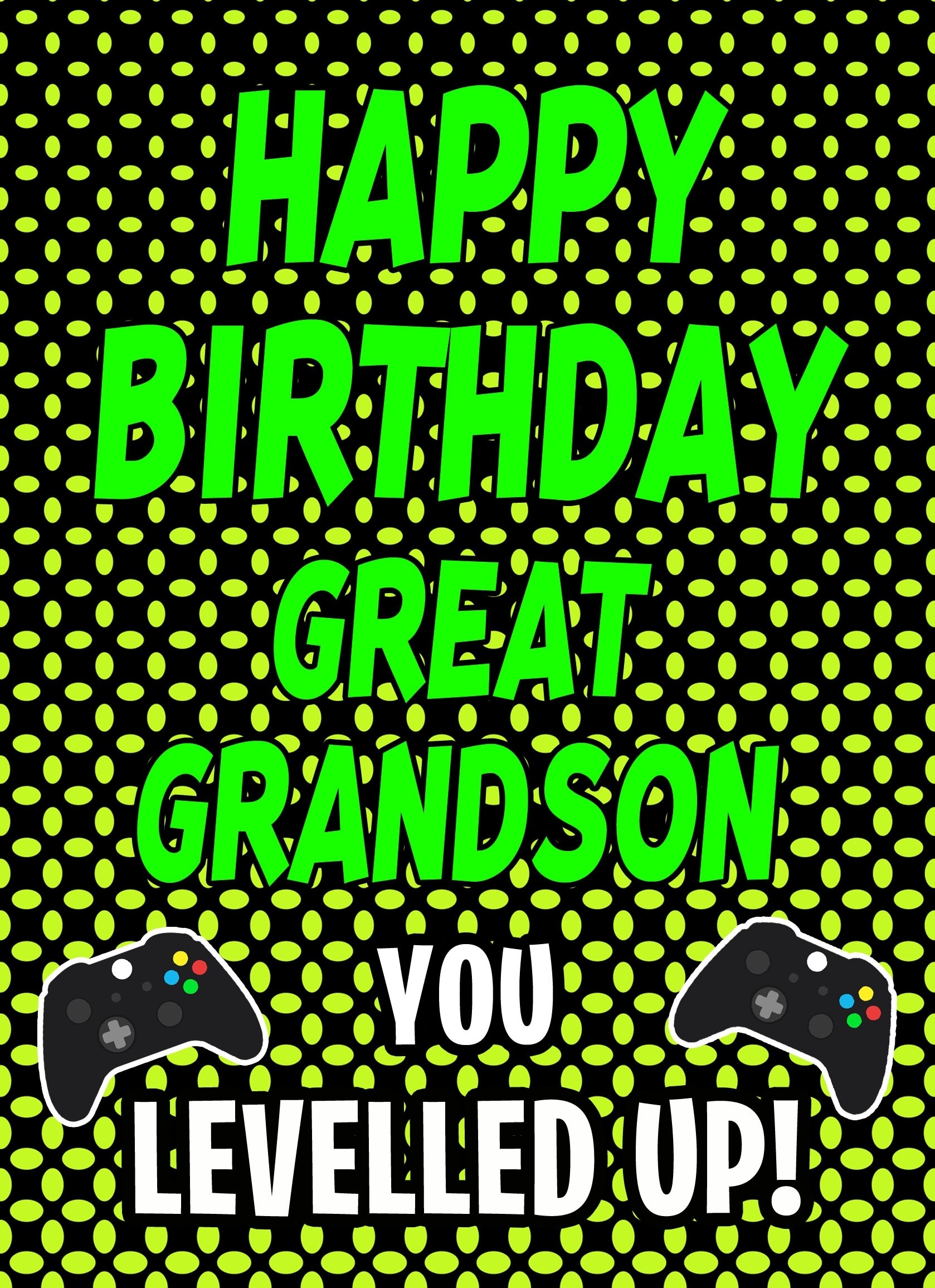 Gamer Birthday Card For Great Grandson (Levelled Up)