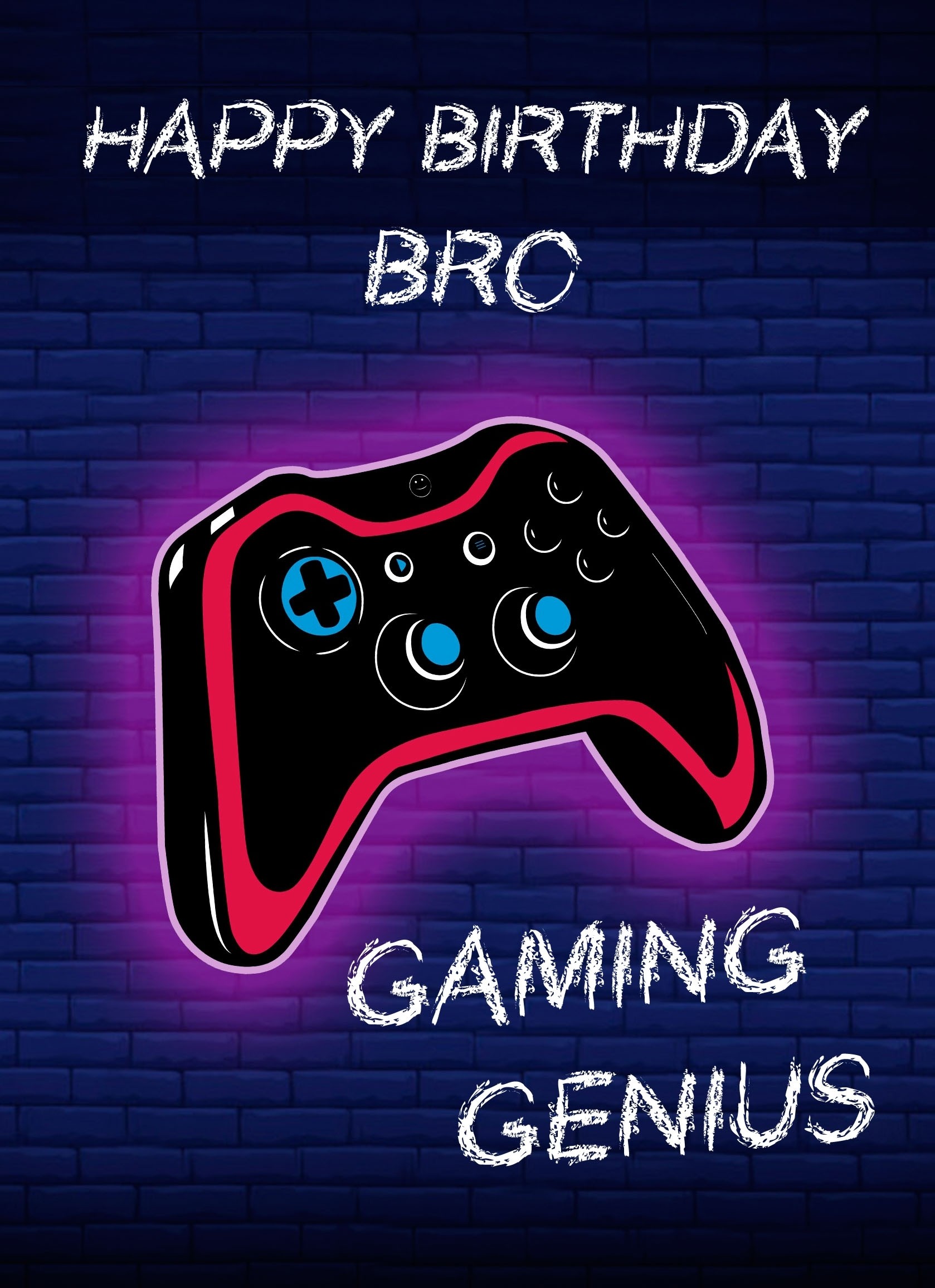 Gamer Birthday Card For Bro (Gaming Genius)