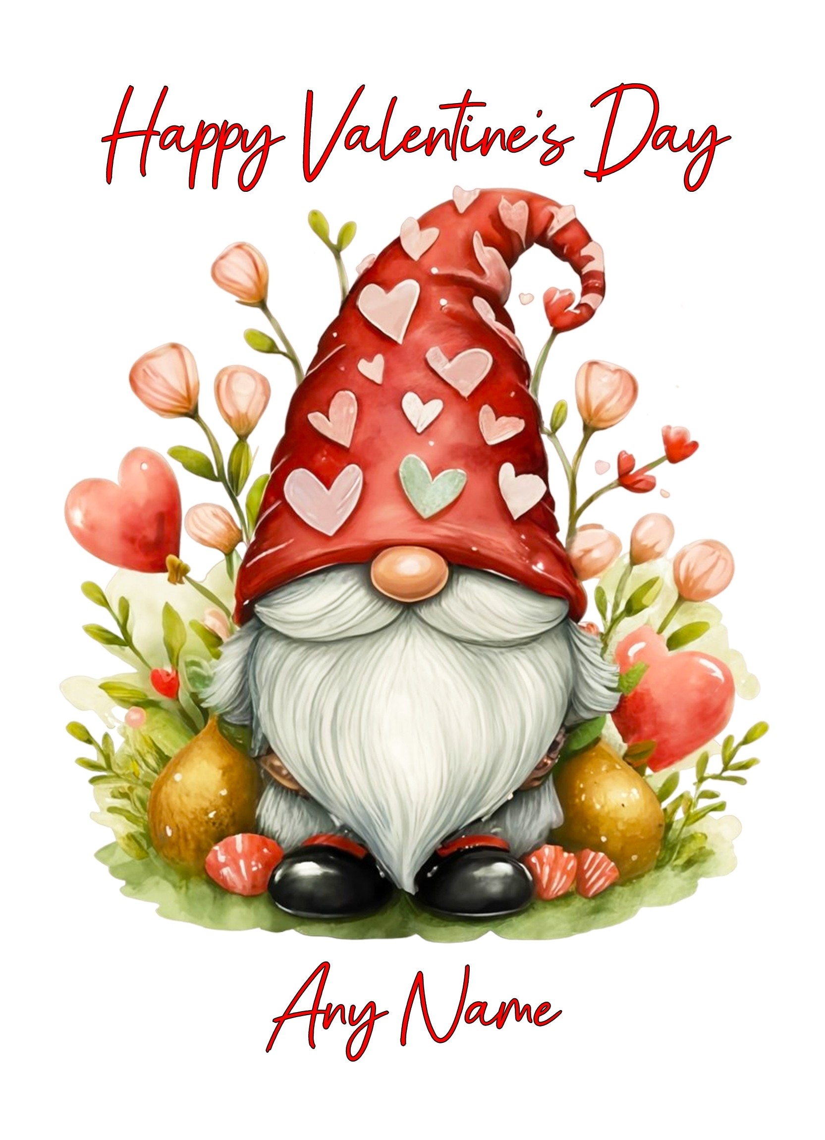Personalised Valentines Day Card (Gnome, Design 2)