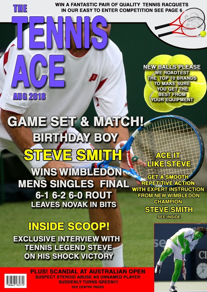 Personalised Mens Tennis Magazine Spoof Birthday Card