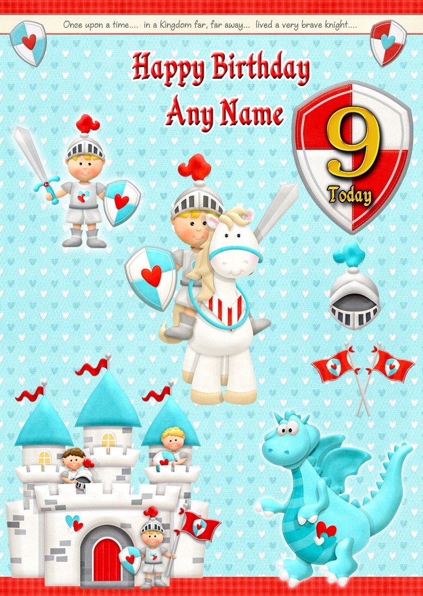 Personalised Kids Brave Knight Birthday Card