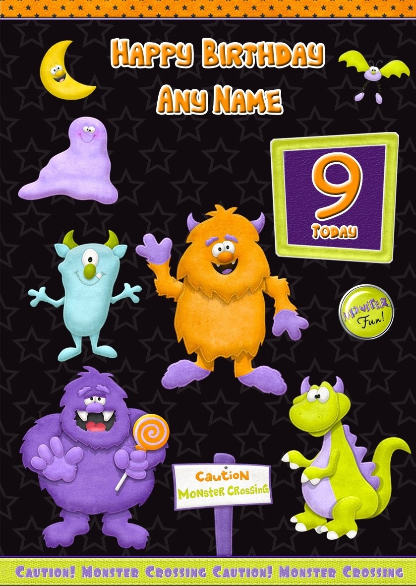Personalised Kids Monster Birthday Card