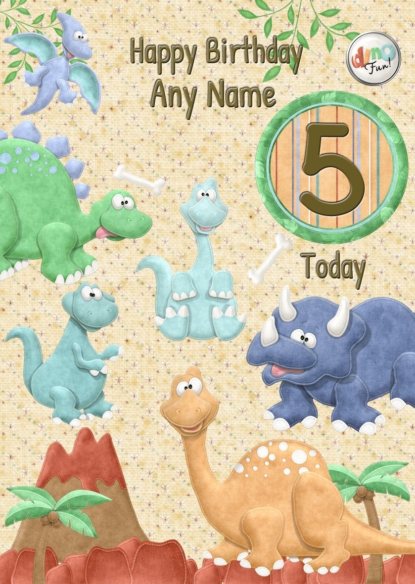 Personalised Kids Dinosaur Birthday Card