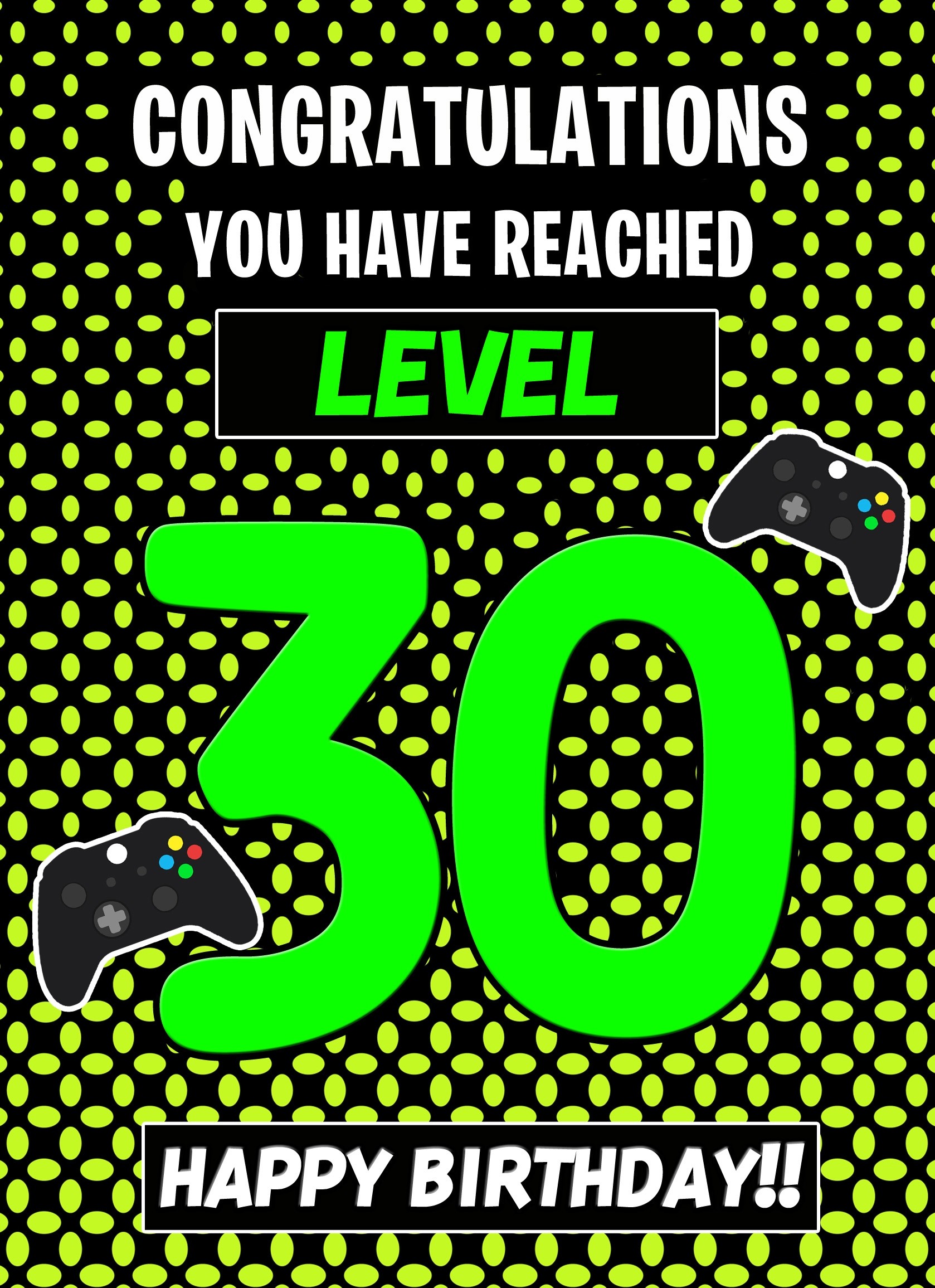 30th Level Gamer Birthday Card