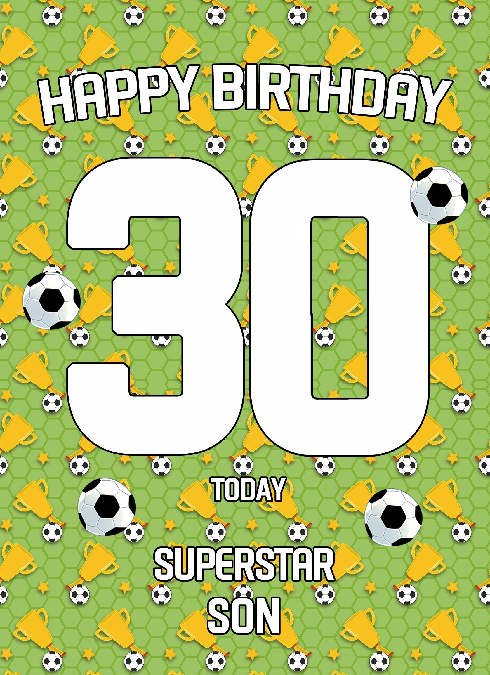 30th Birthday Football Card for Son