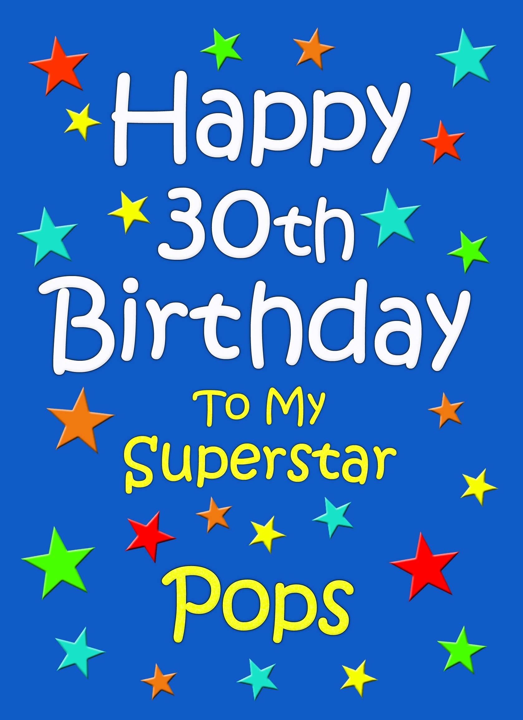 Pops 30th Birthday Card (Blue)