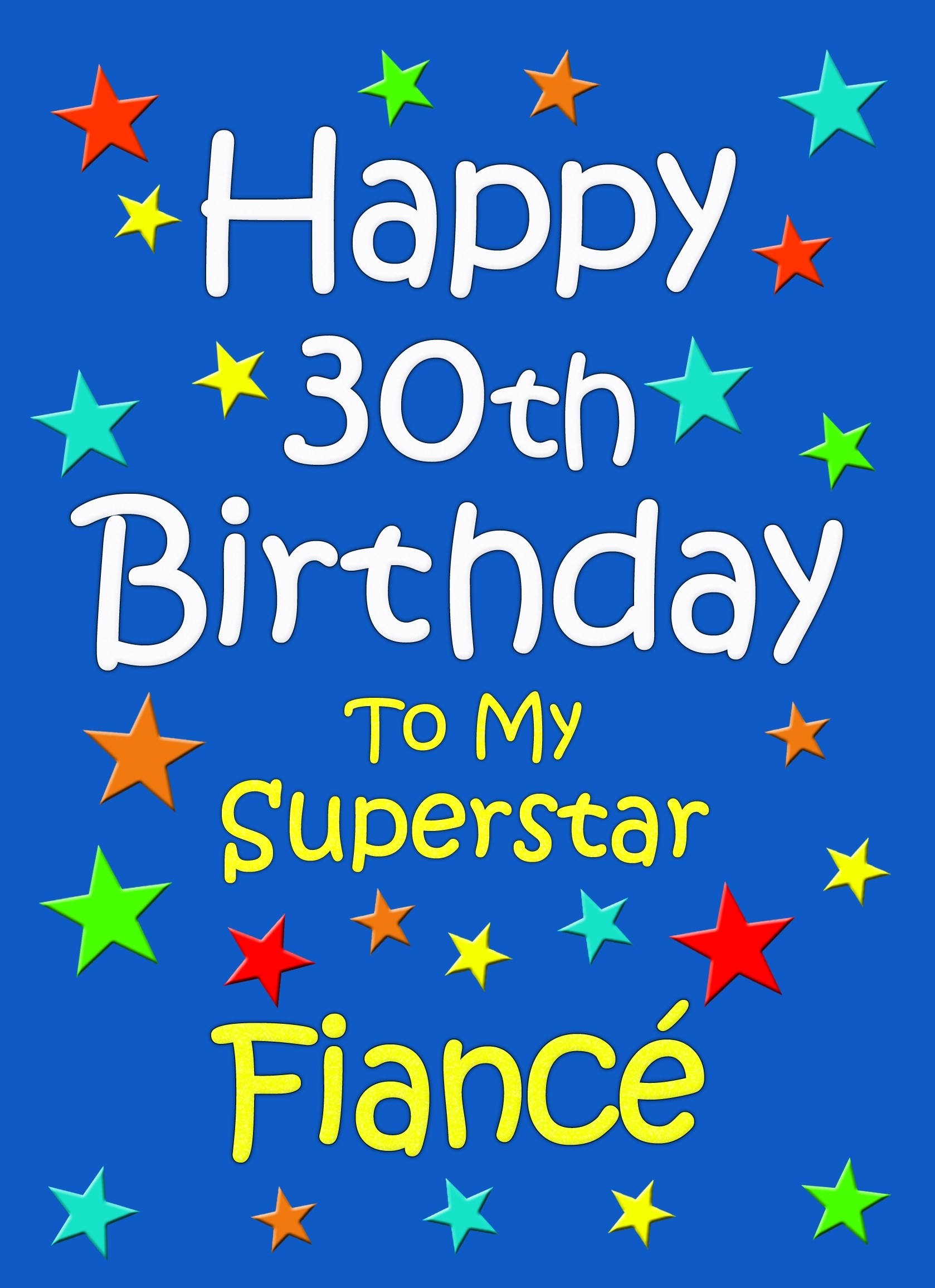 Fiance 30th Birthday Card (Blue)