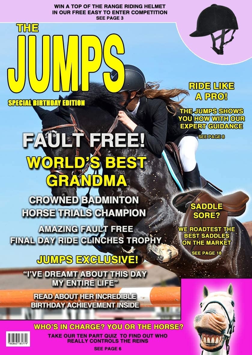 Horse Riding Show Jumping Grandma Birthday Card Magazine Spoof