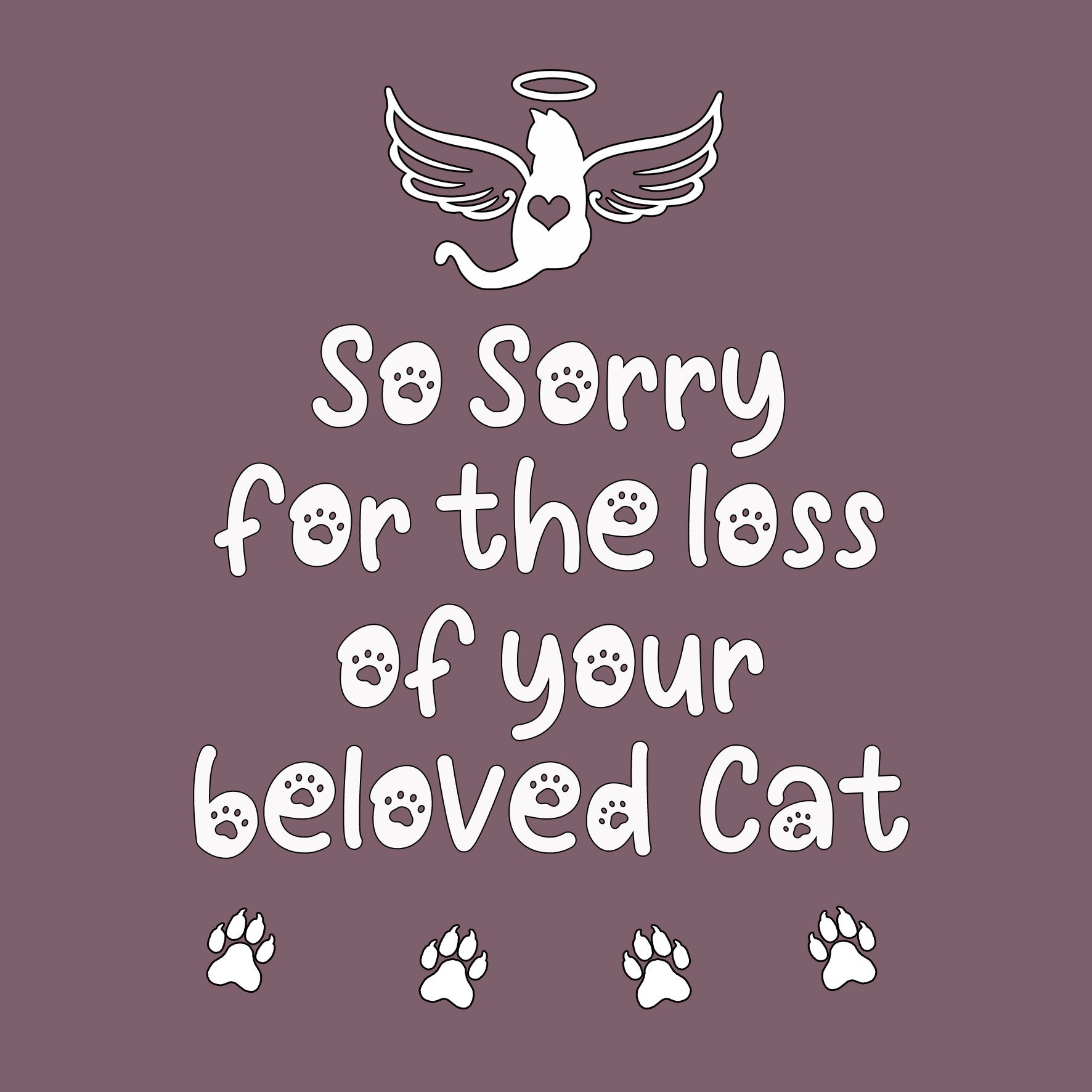 Pet Cat Sympathy Card (Beloved Cat)