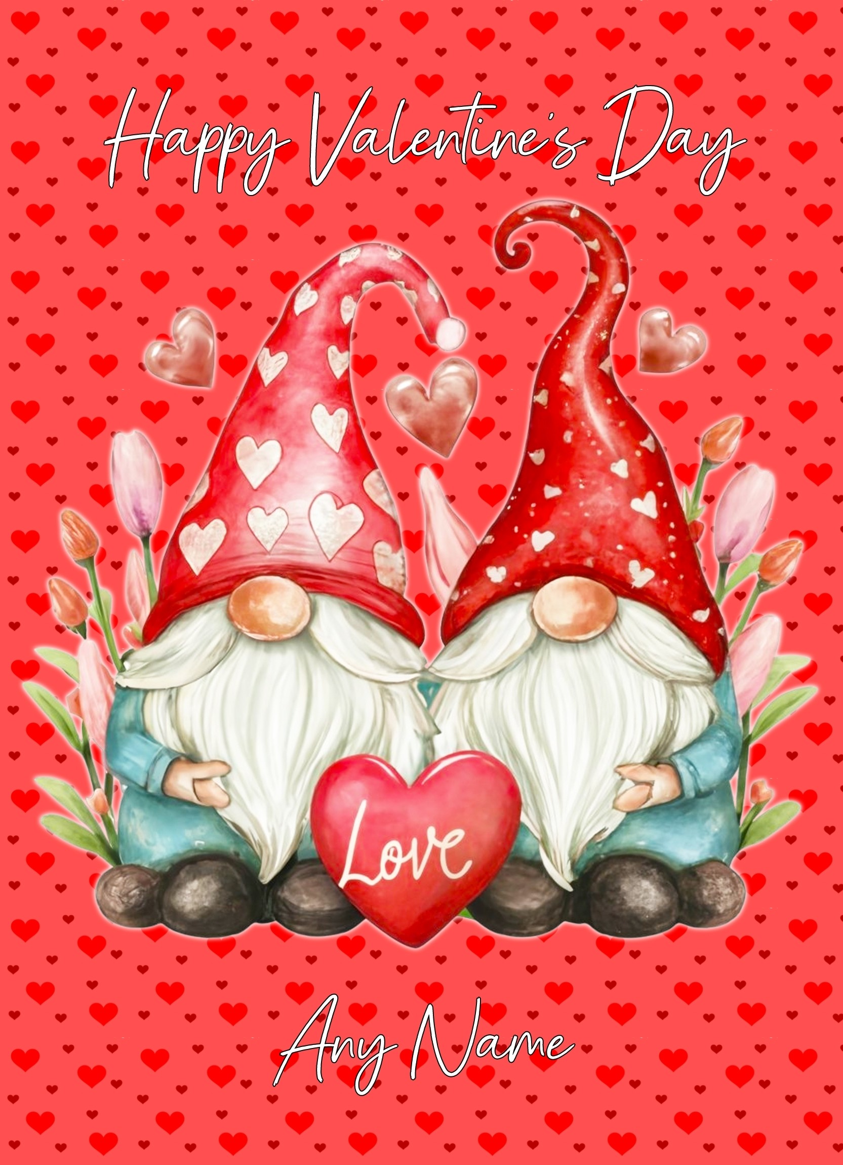 Personalised Valentines Day Card (Gnome, Design 3)