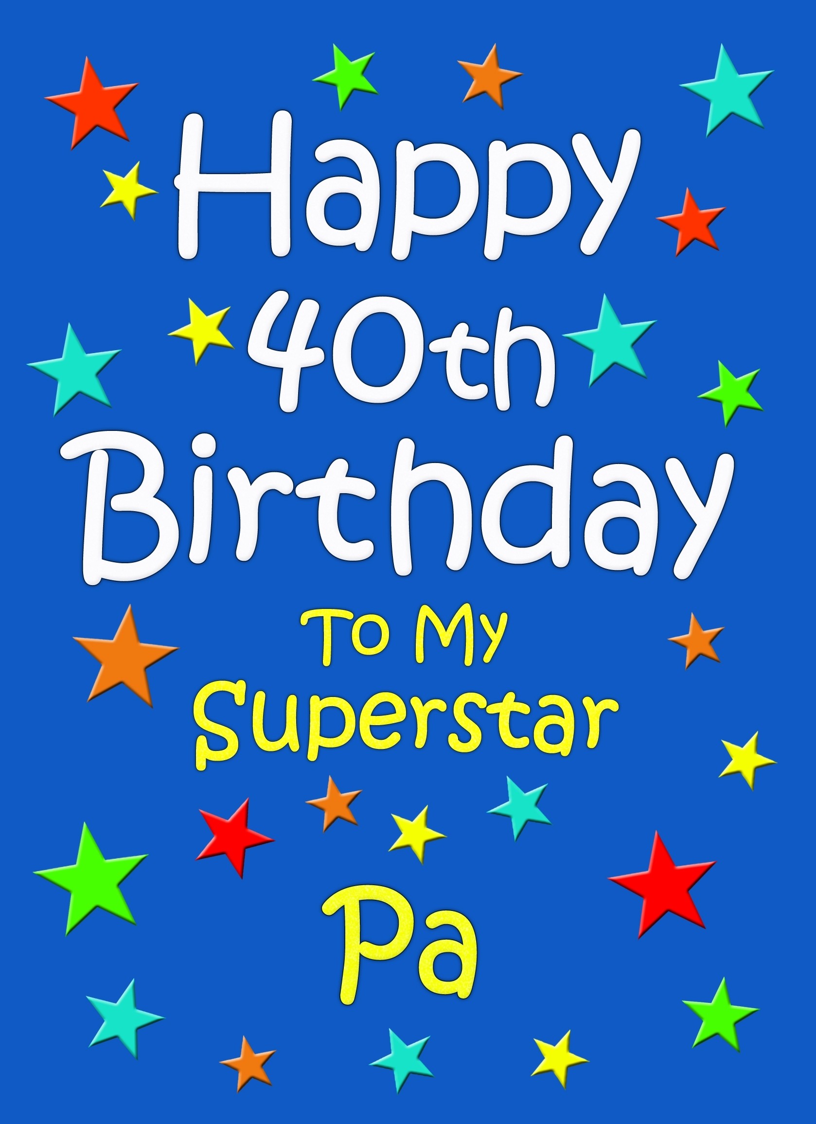 Pa 40th Birthday Card (Blue)