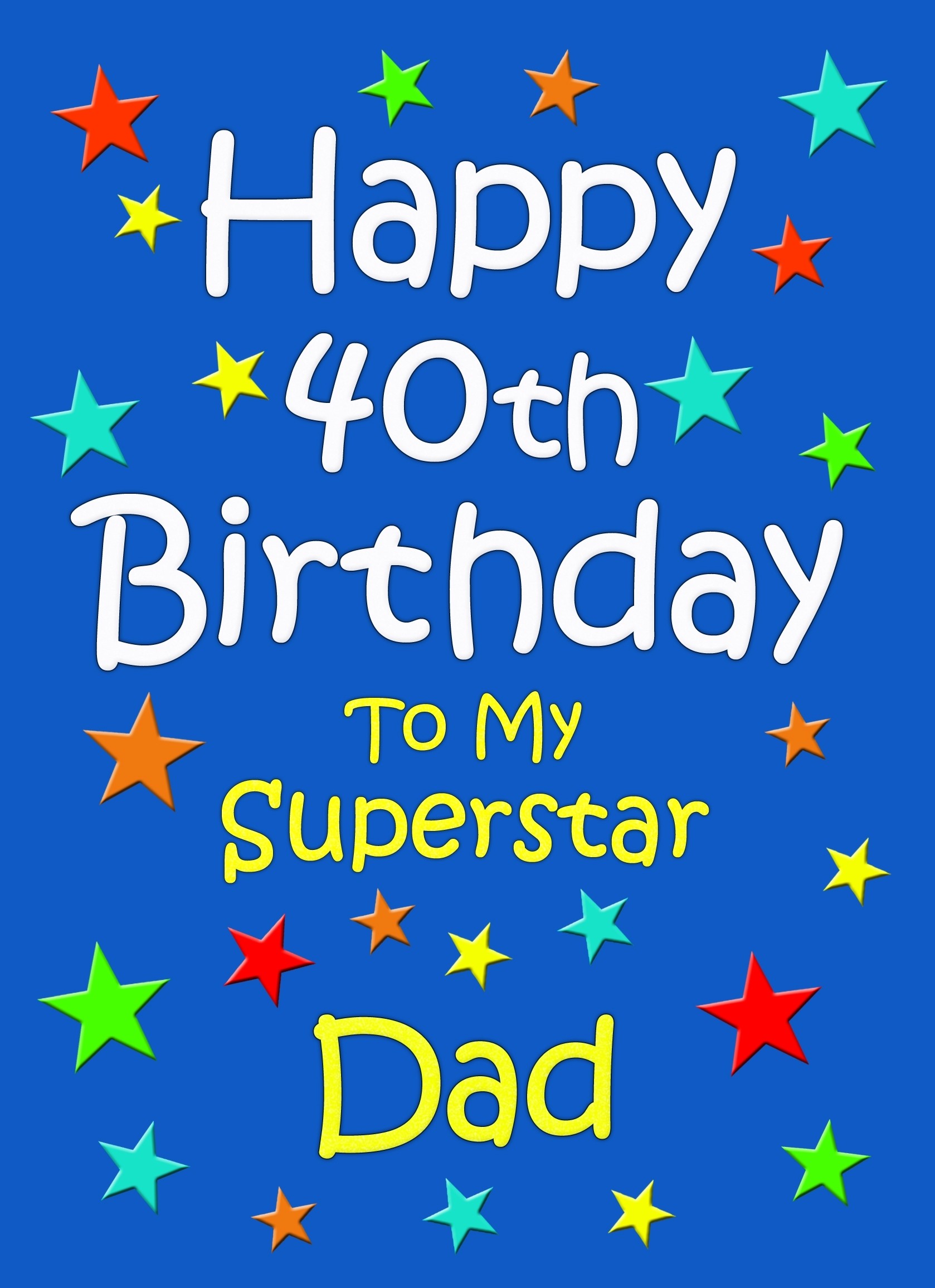 Dad 40th Birthday Card (Blue)