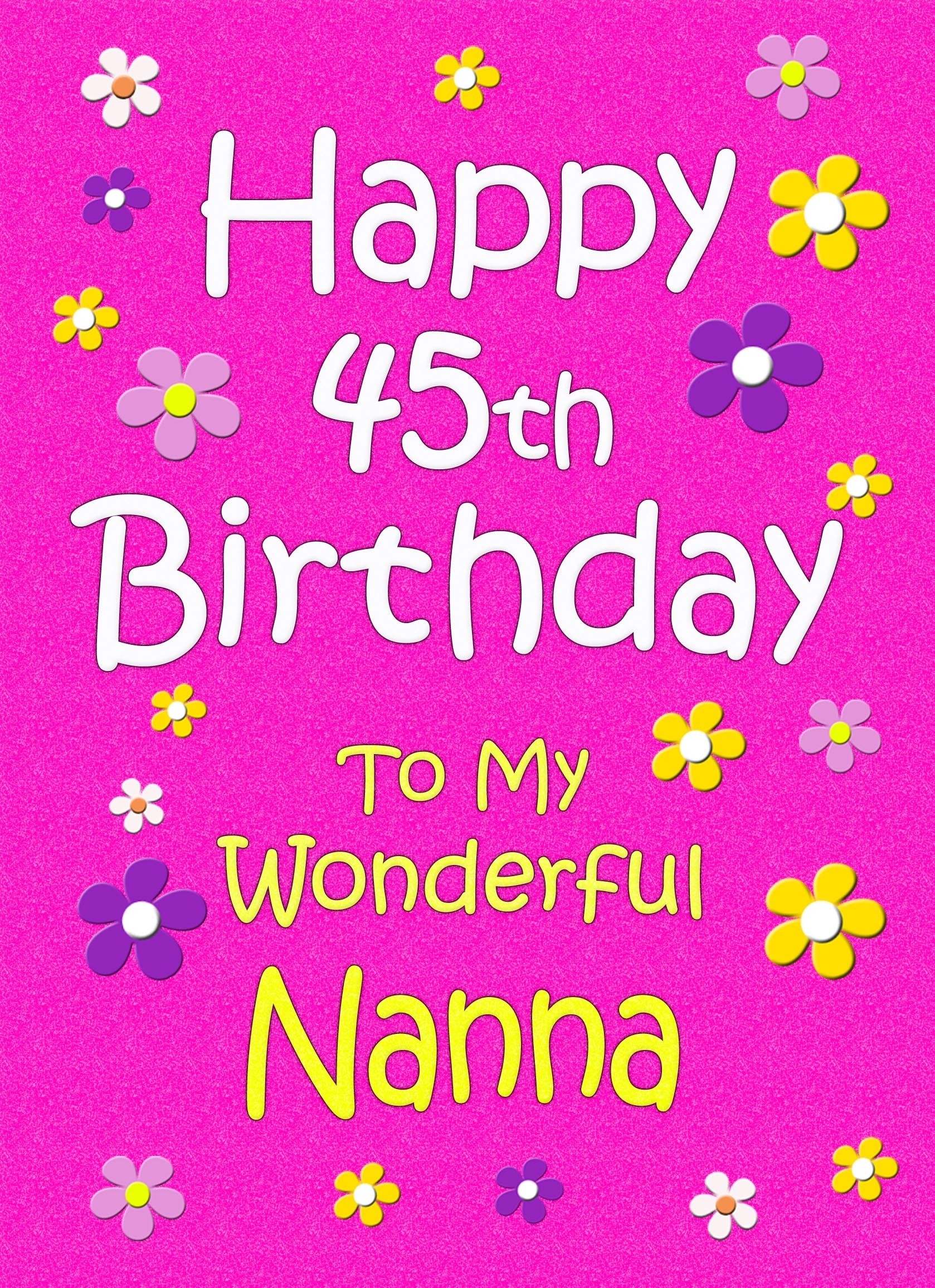 Nanna 45th Birthday Card (Pink)