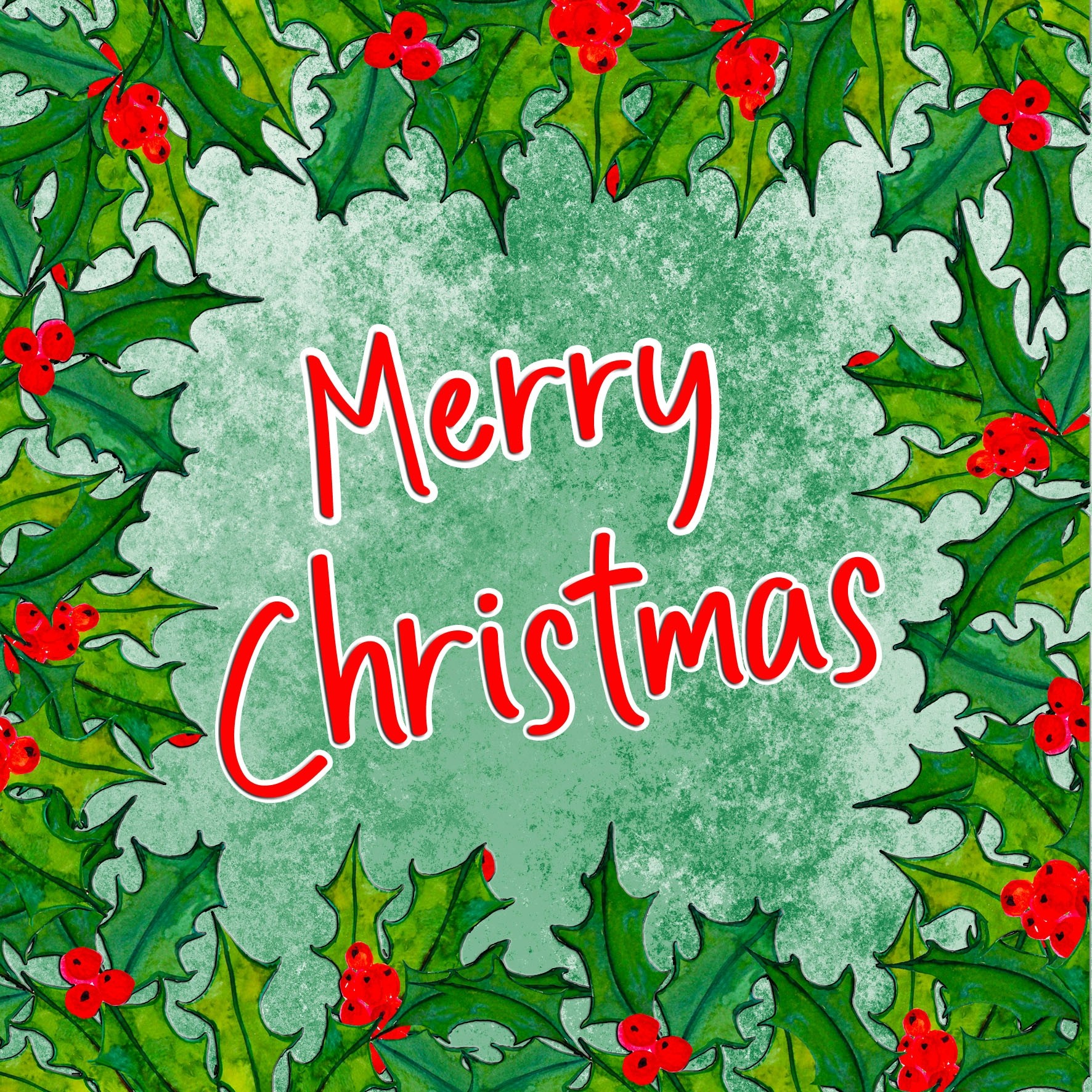 Christmas Card (Green, Merry Christmas)