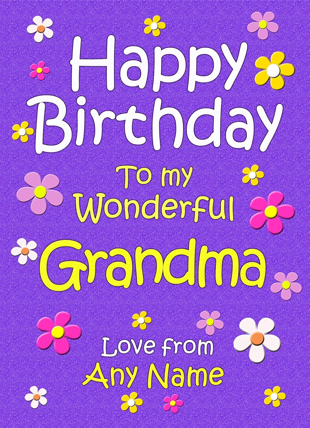 Personalised Grandma Birthday Card (Purple)