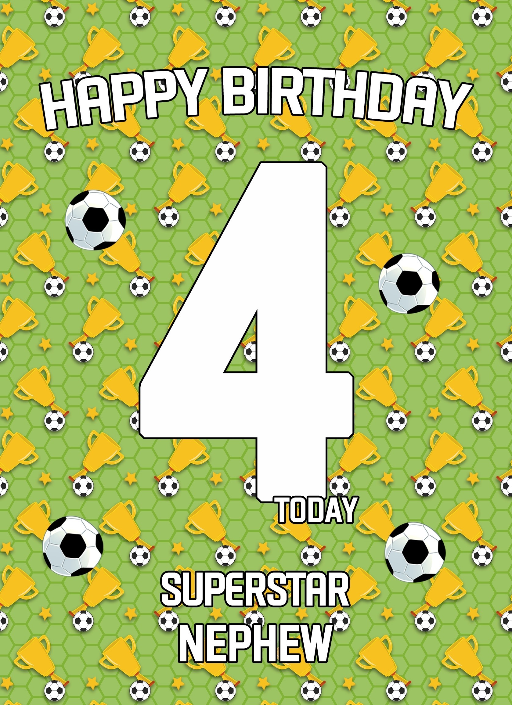 4th Birthday Football Card for Nephew