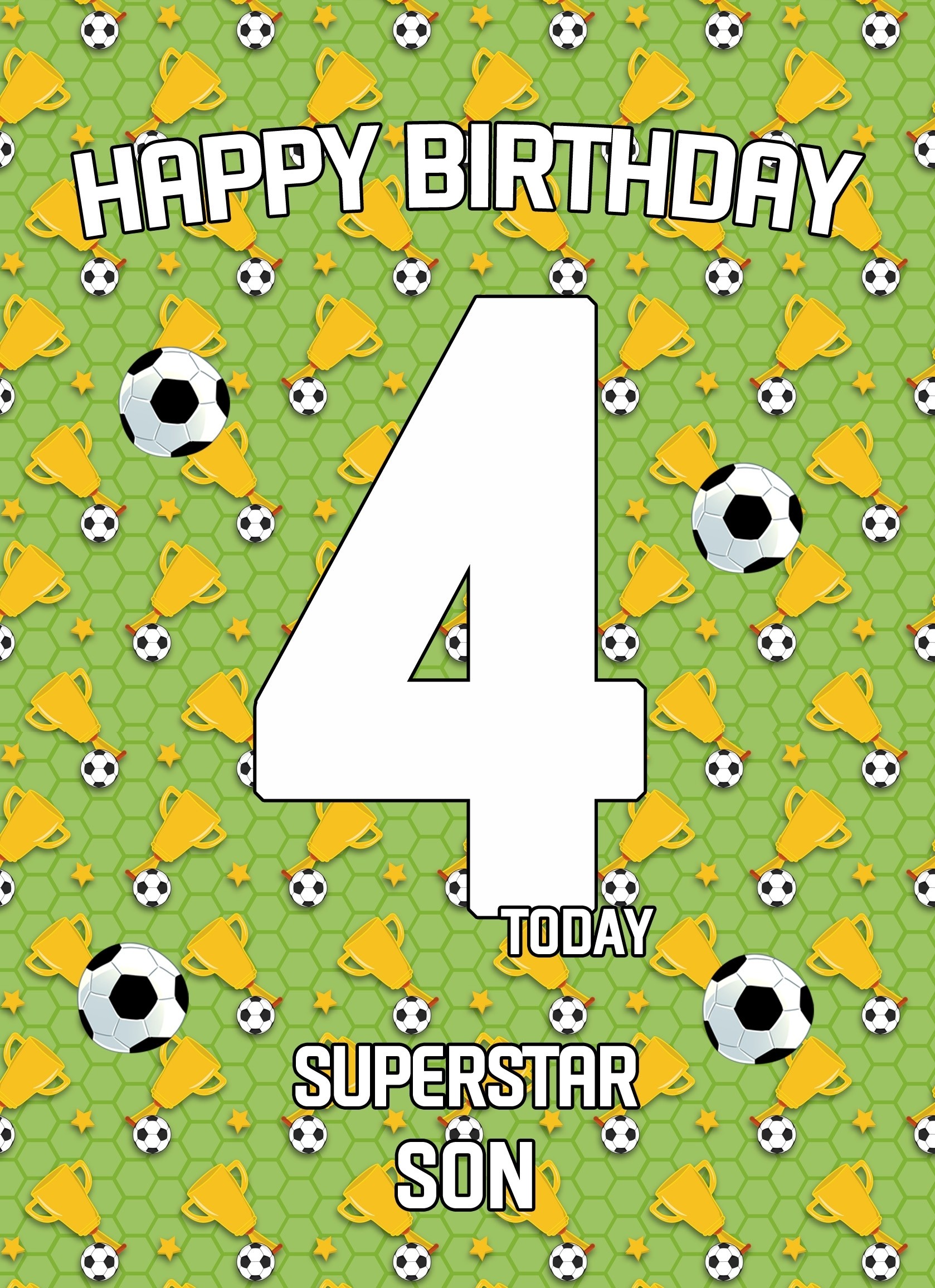 4th Birthday Football Card for Son