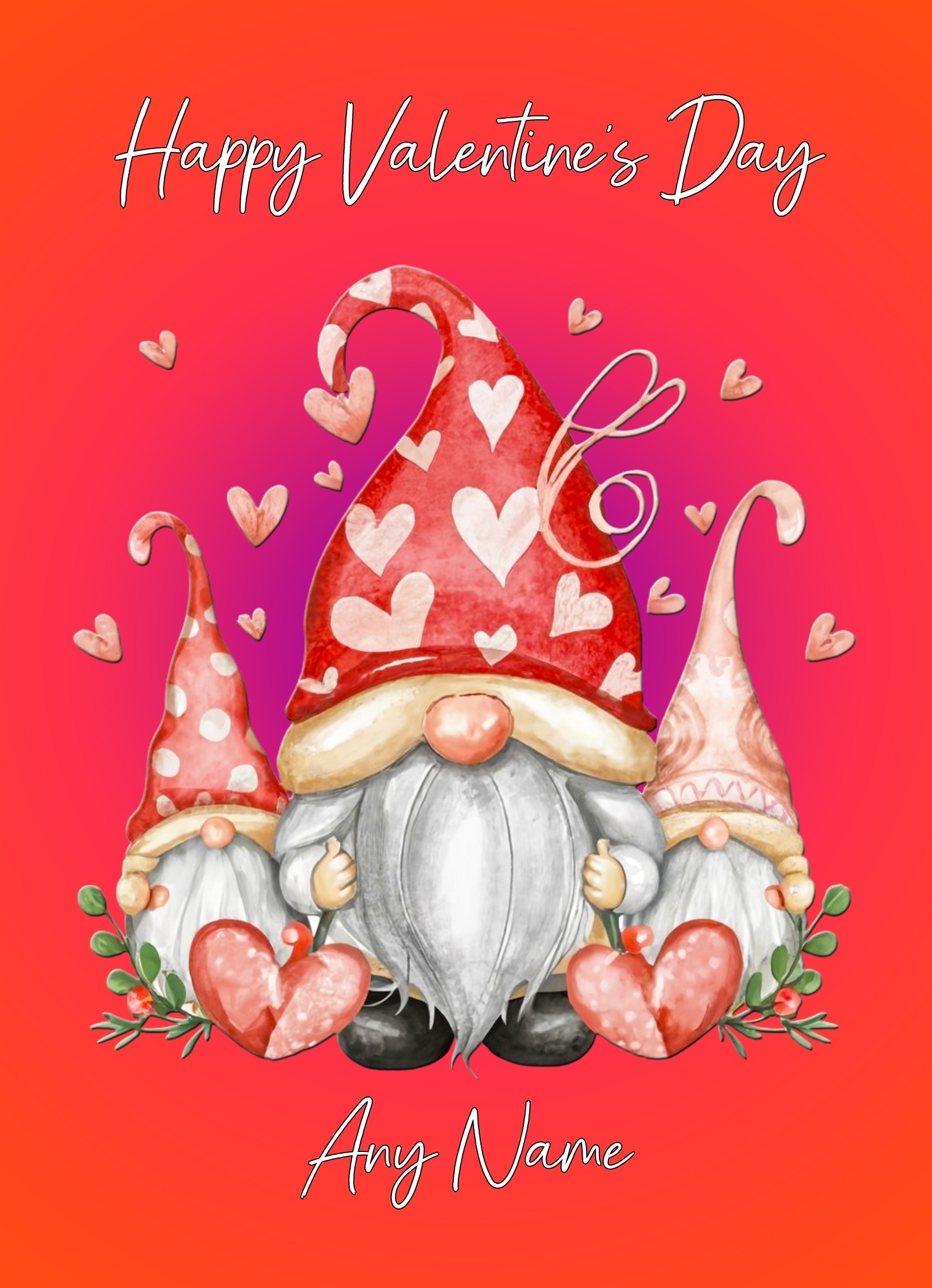 Personalised Valentines Day Card (Gnome, Design 4)