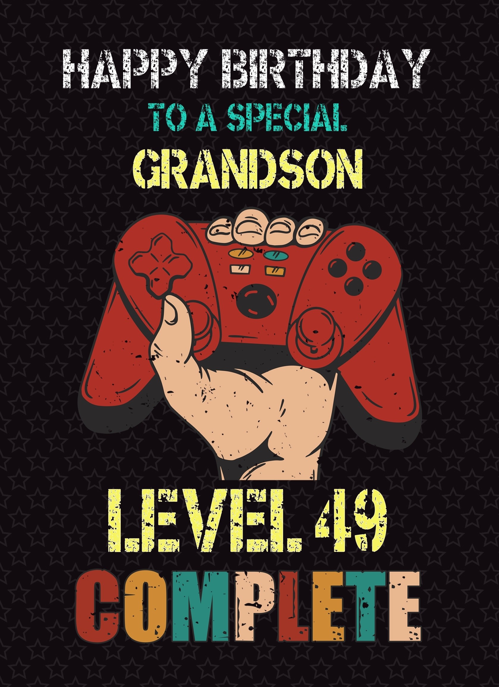 Grandson 50th Birthday Card (Gamer, Design 3)