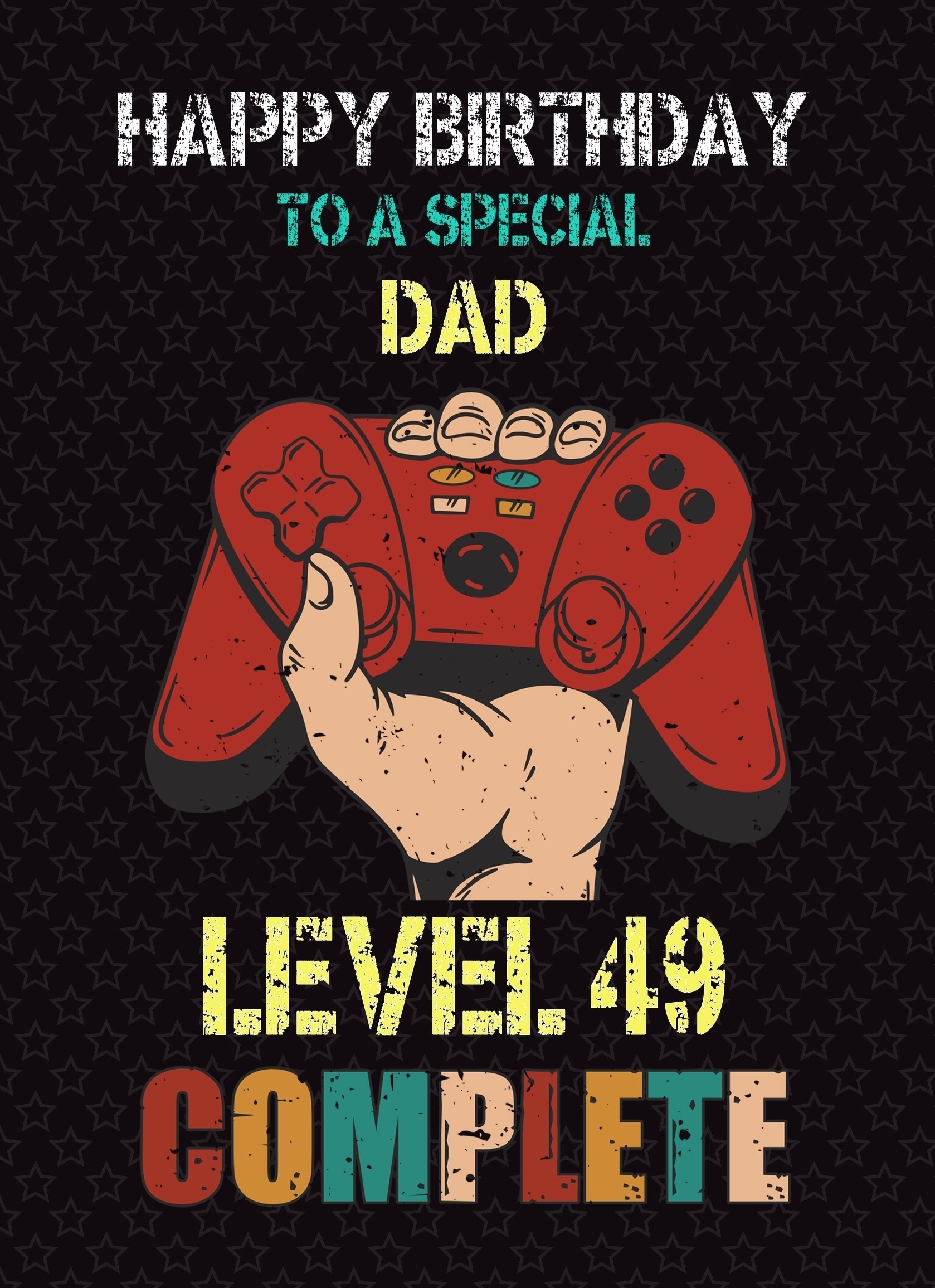 Dad 50th Birthday Card (Gamer, Design 3)