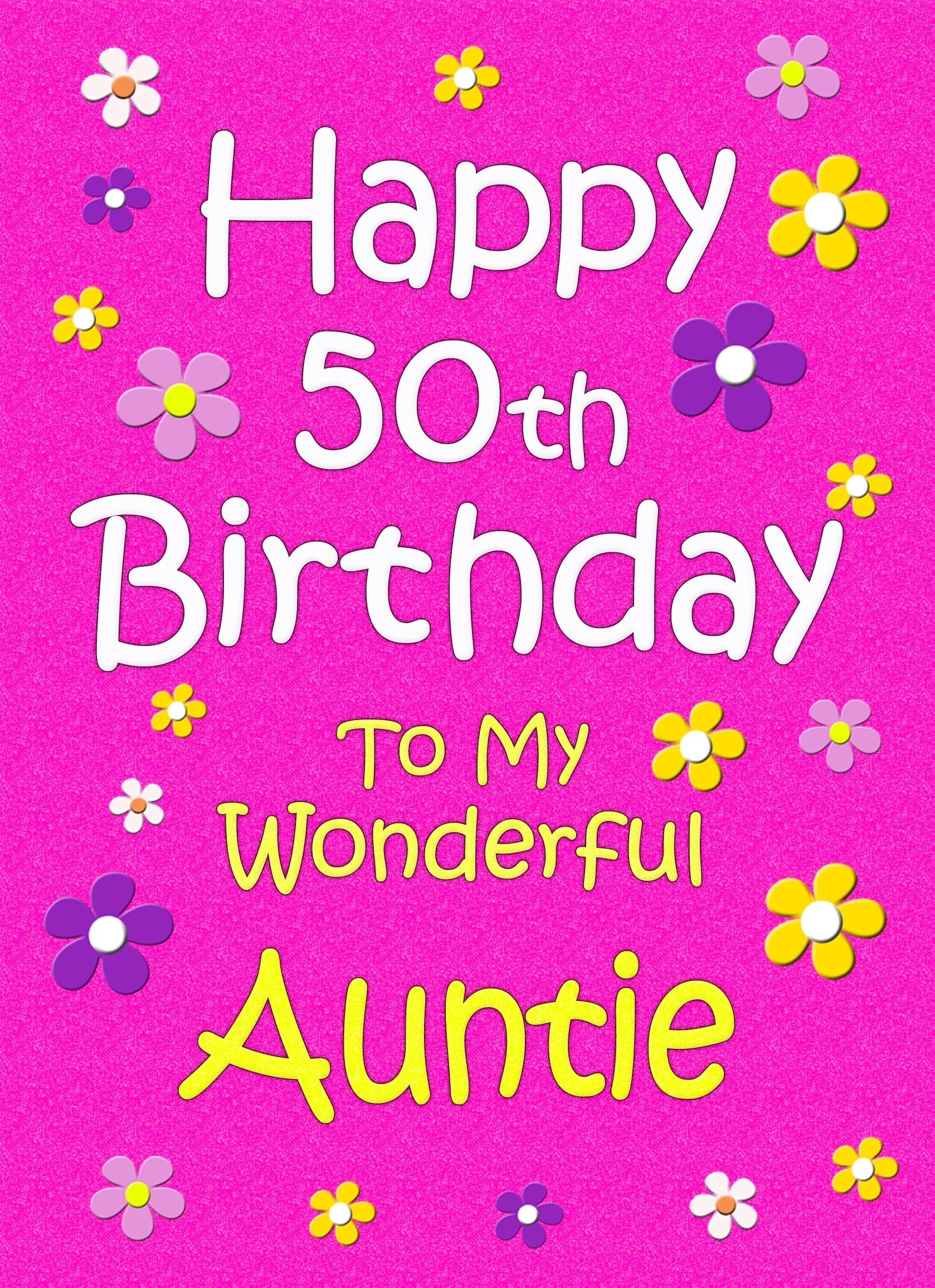 Auntie 50th Birthday Card (Pink)