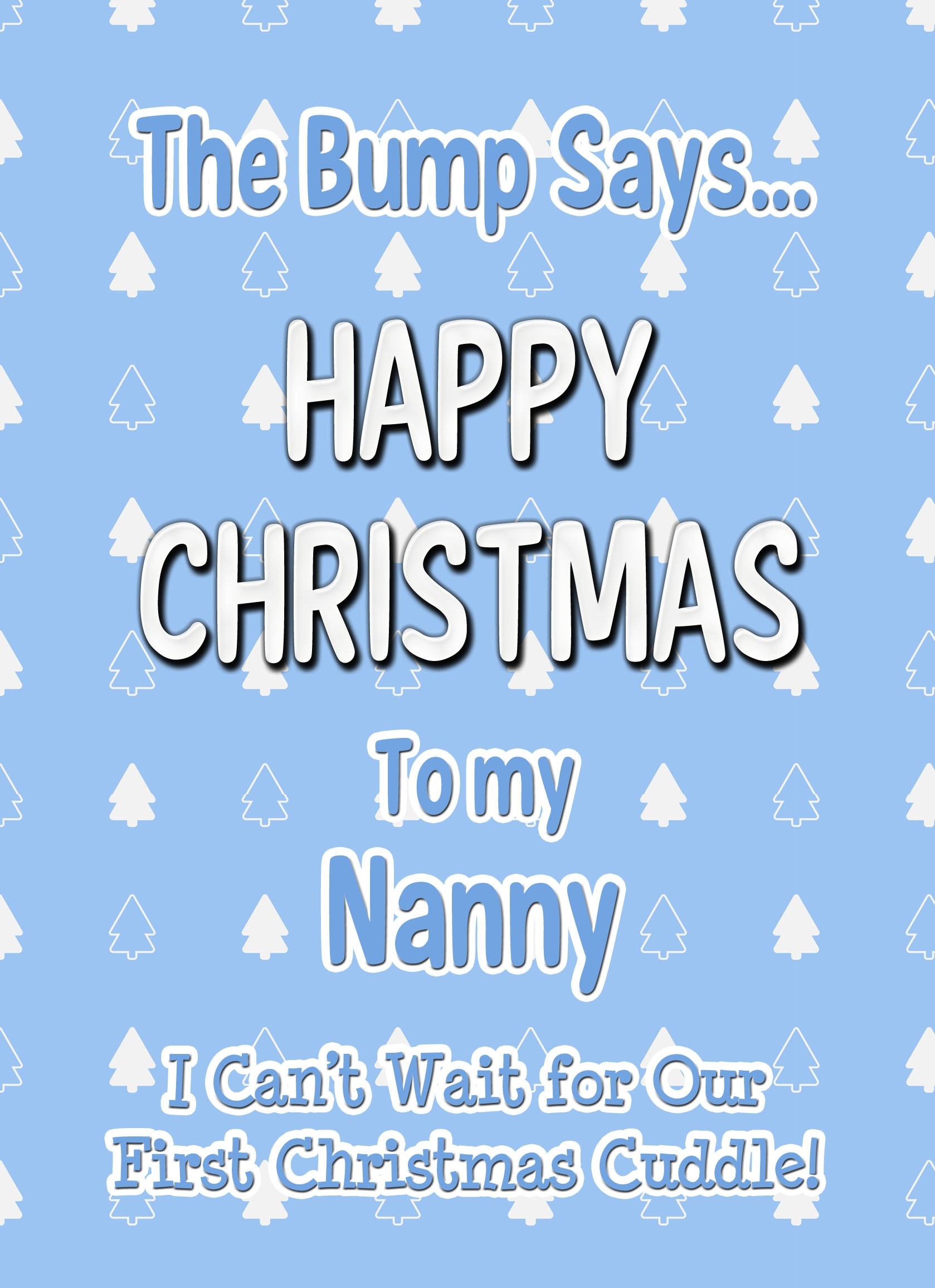 From The Bump Pregnancy Christmas Card (Nanny, Blue)