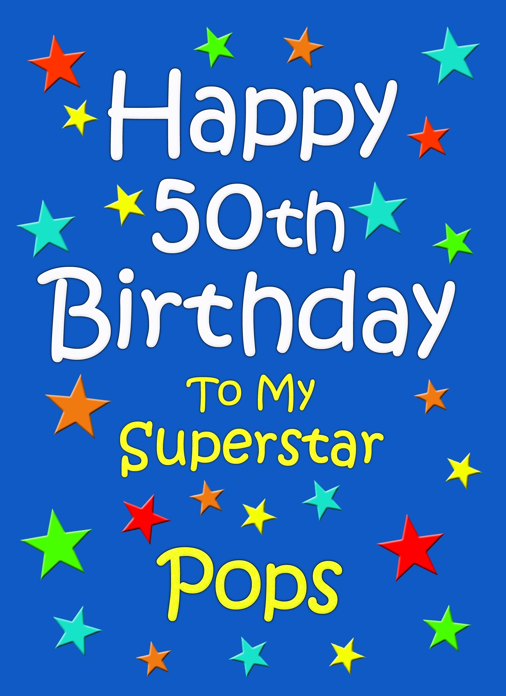 Pops 50th Birthday Card (Blue)