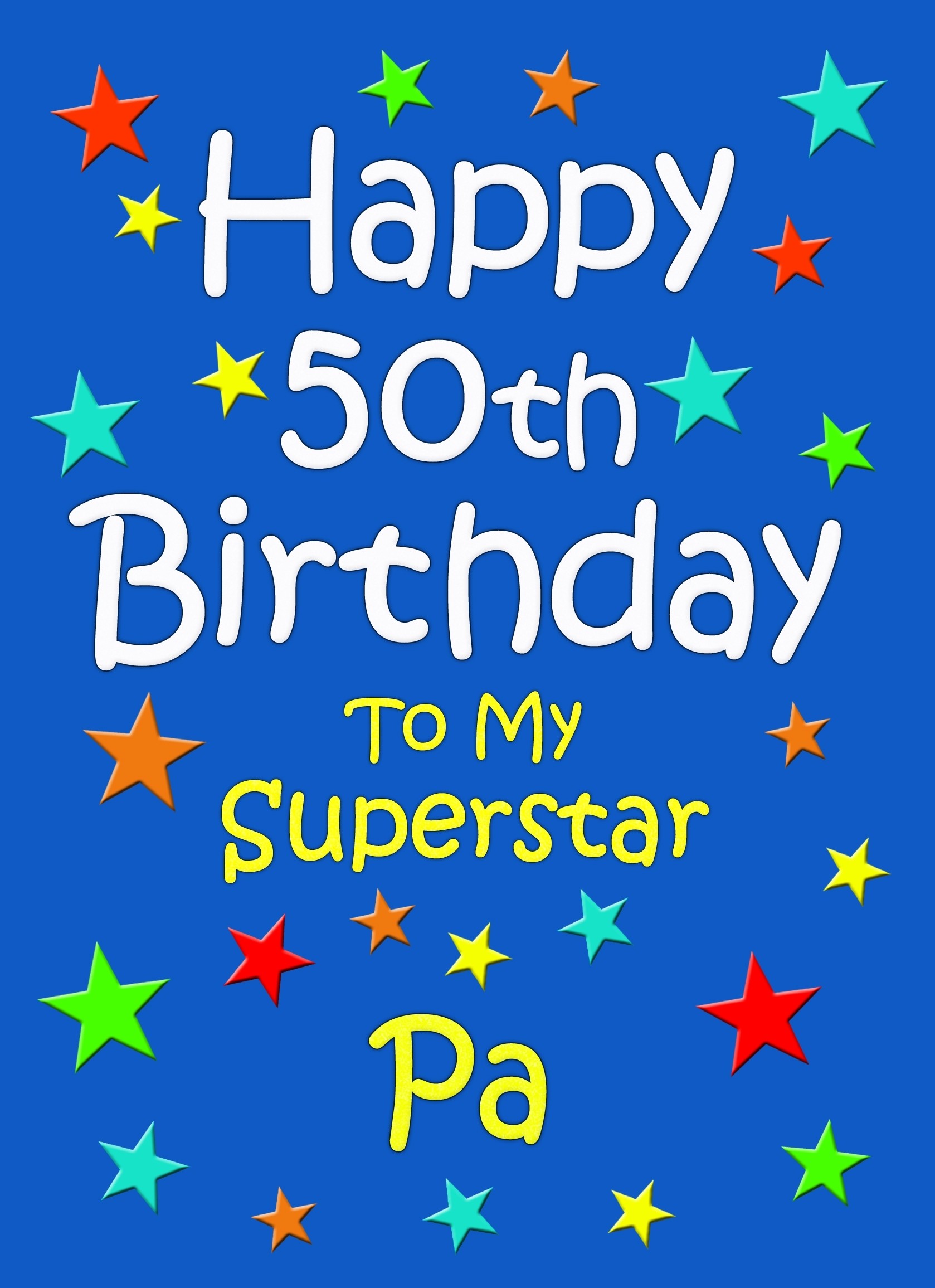 Pa 50th Birthday Card (Blue)