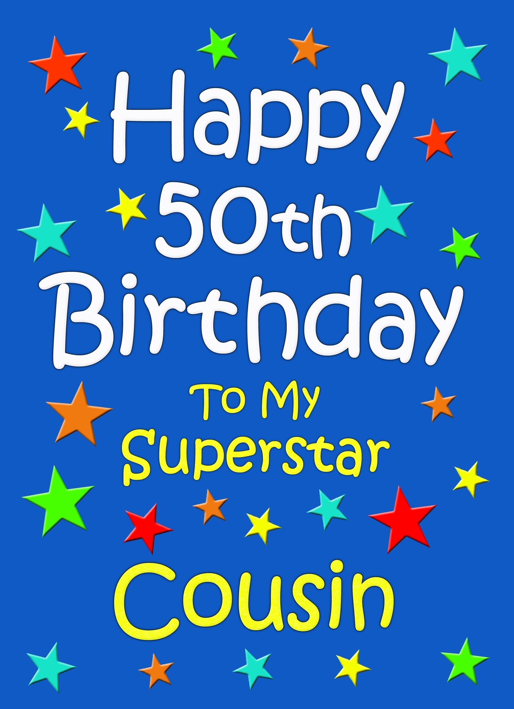 Cousin 50th Birthday Card (Blue)