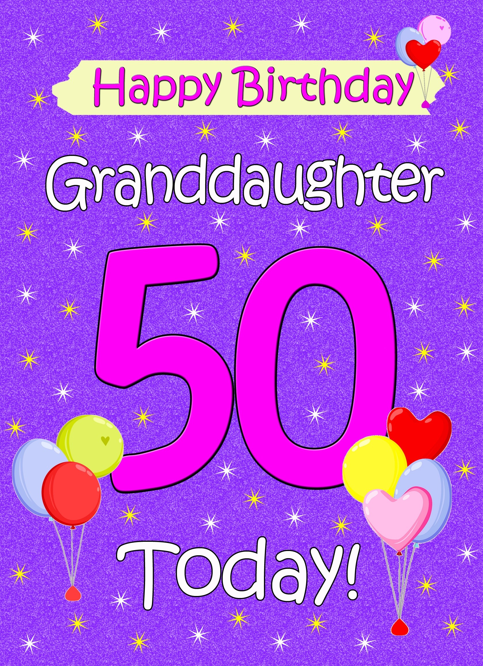 Granddaughter 50th Birthday Card (Lilac)