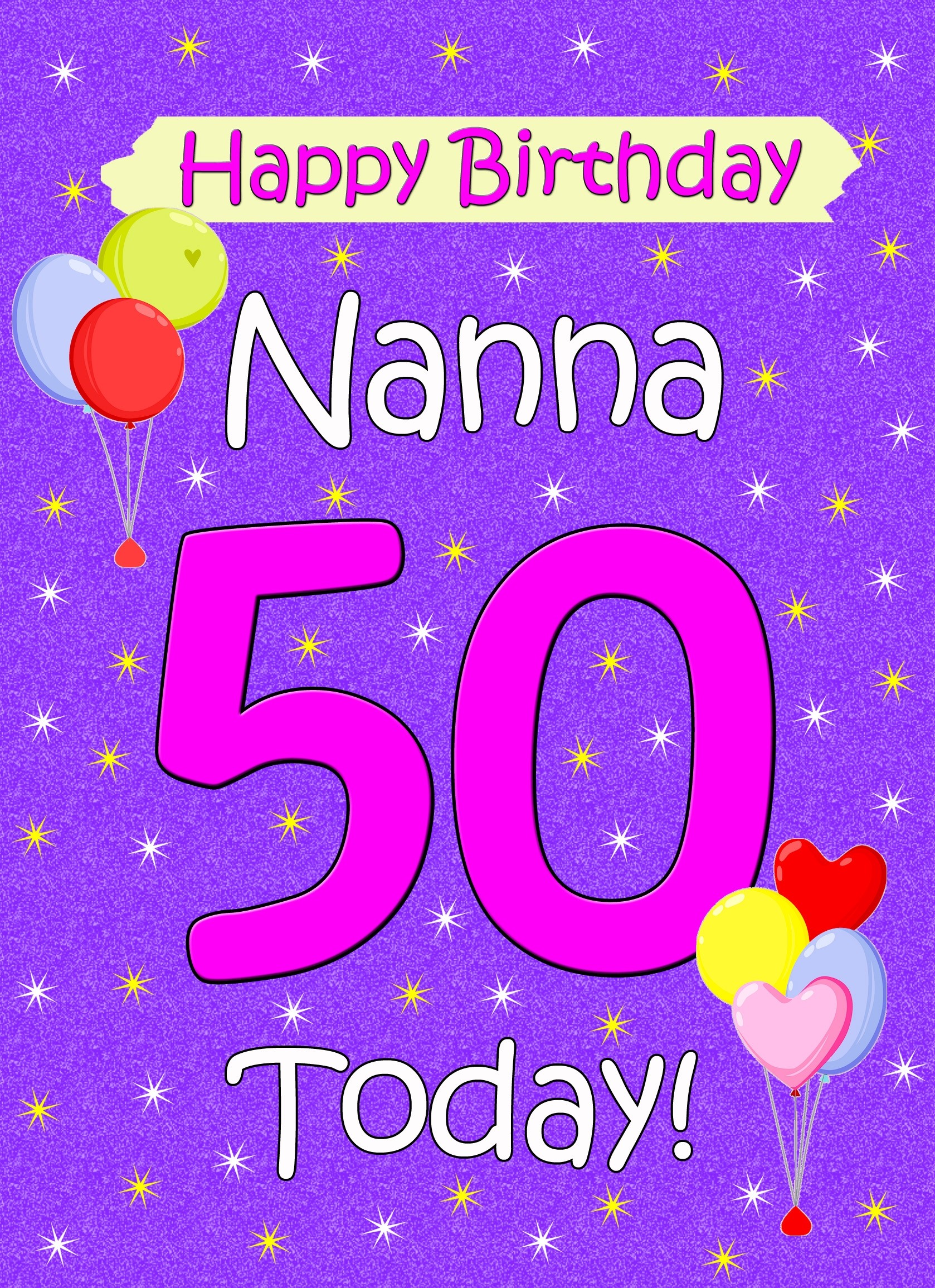 Nanna 50th Birthday Card (Lilac)