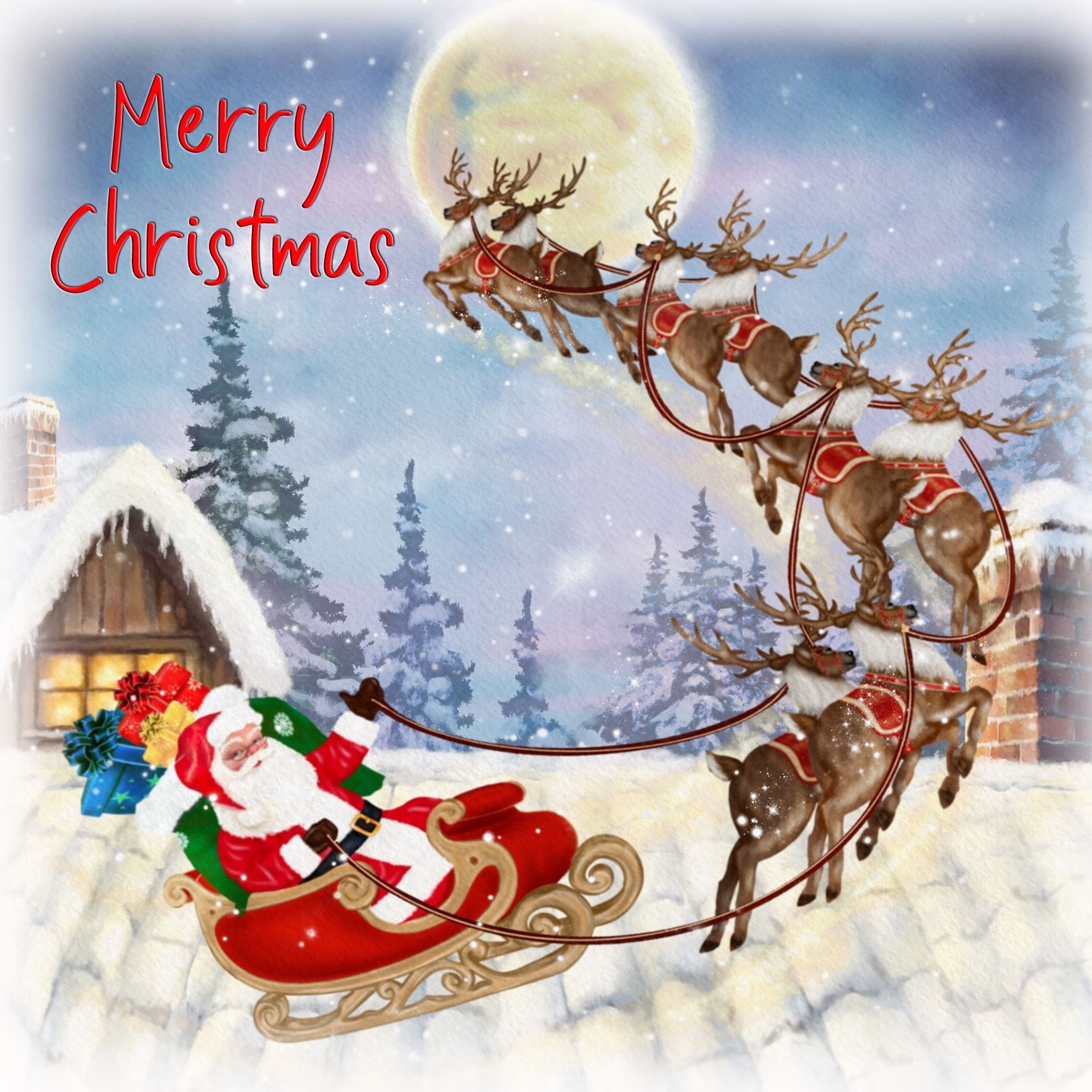 Christmas Card (Reindeer, Merry Christmas)