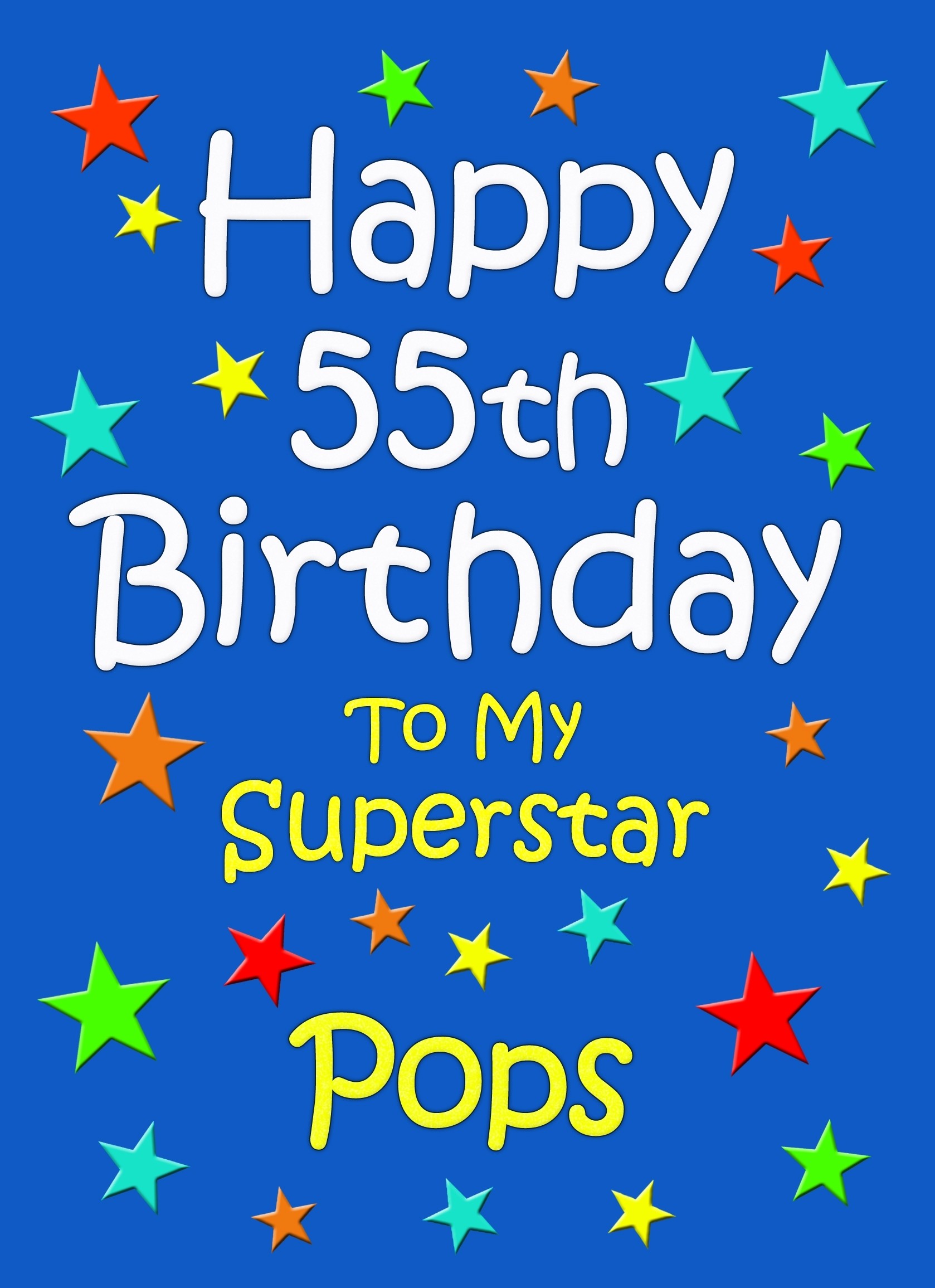 Pops 55th Birthday Card (Blue)