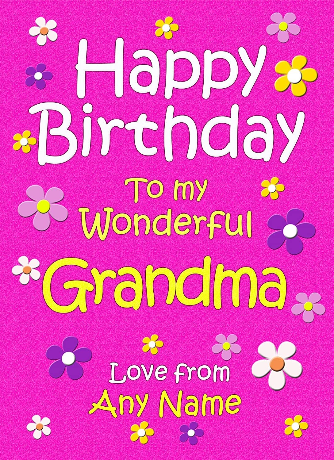 Personalised Grandma Birthday Card (Cerise)