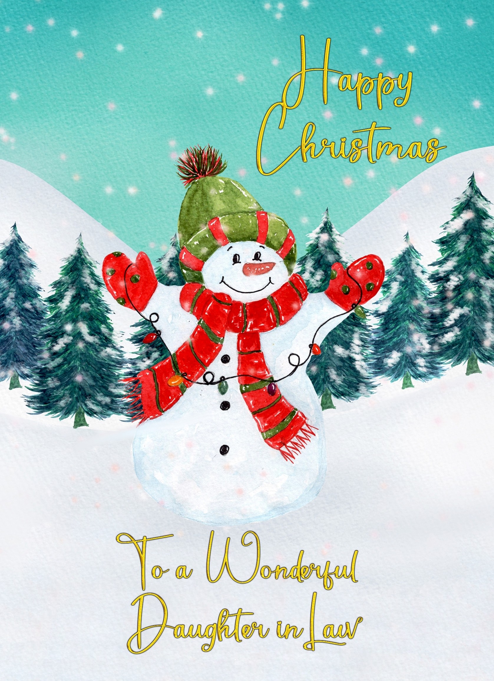 Christmas Card For Daughter in Law (Snowman)