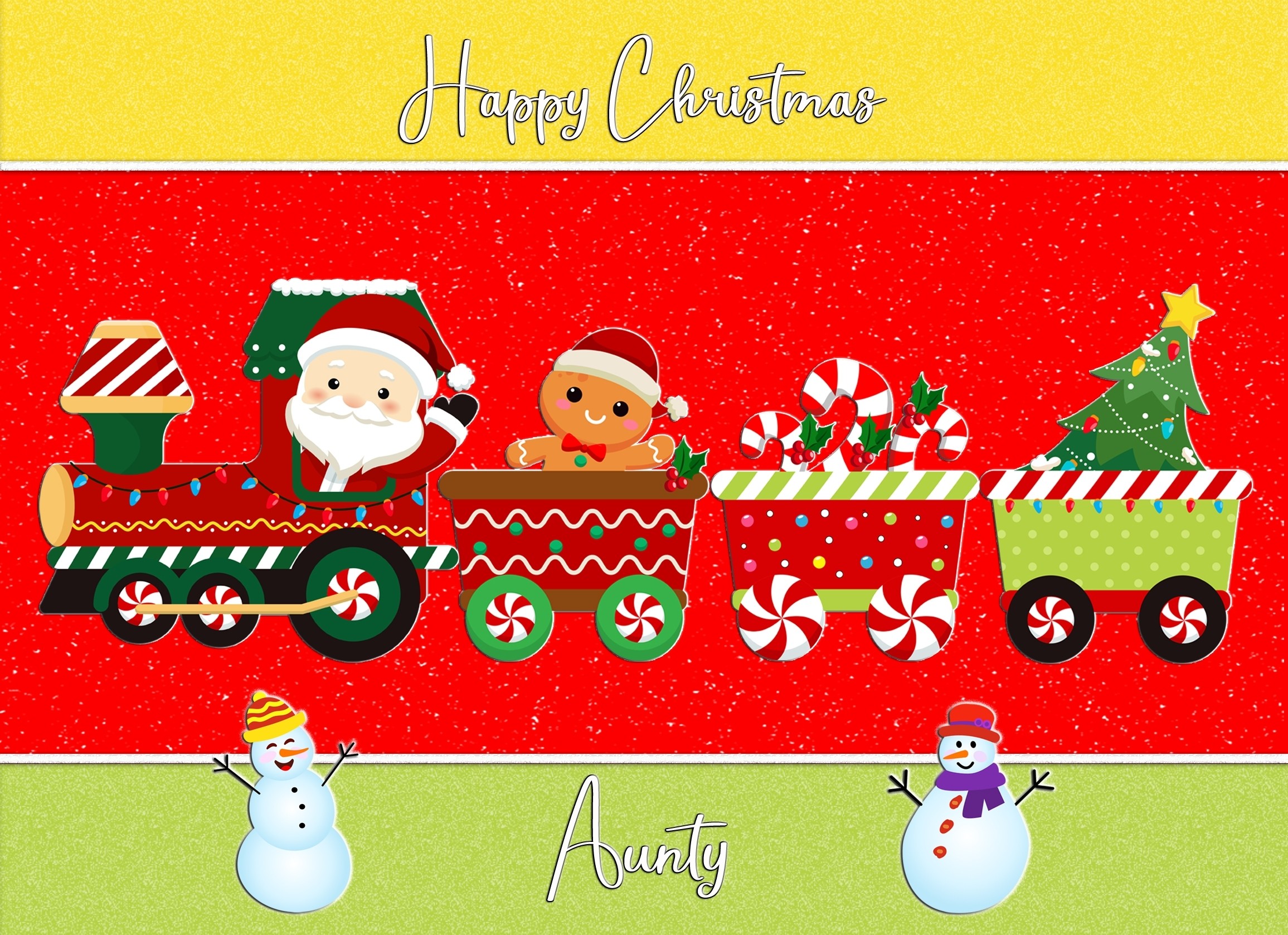 Christmas Card For Aunty (Red Train)