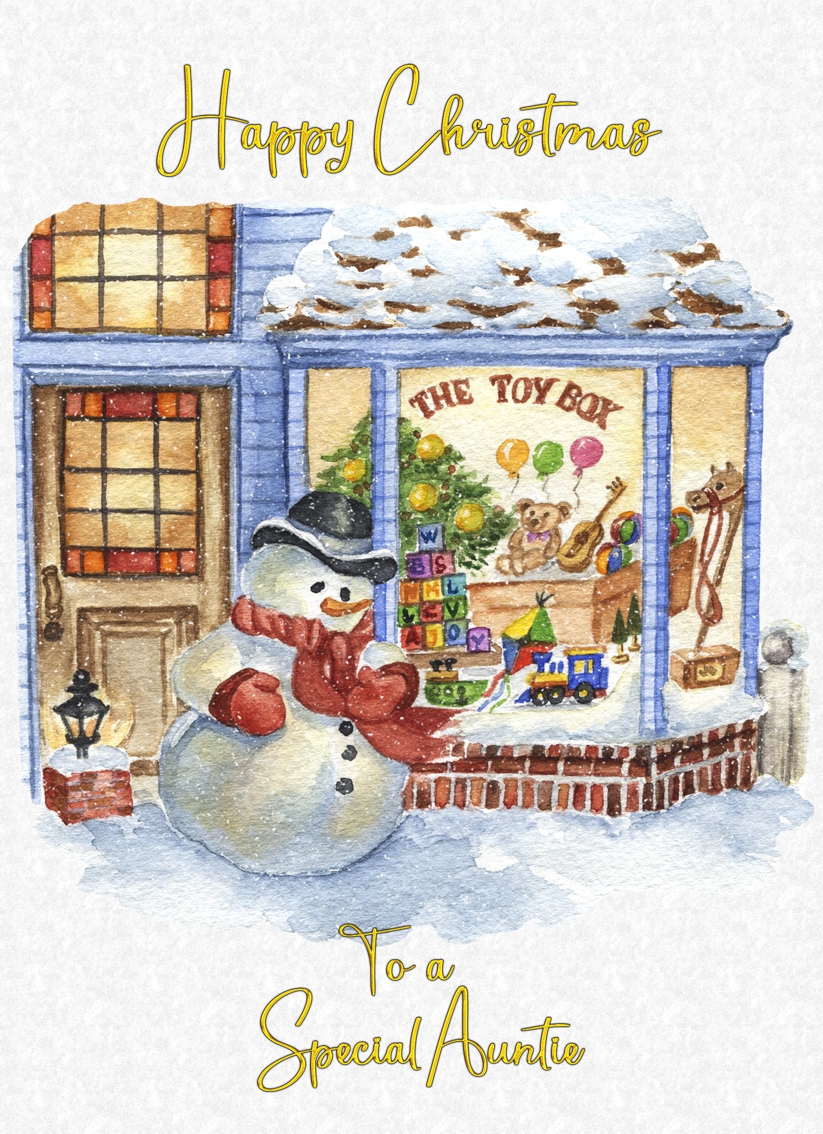 Christmas Card For Auntie (White Snowman)