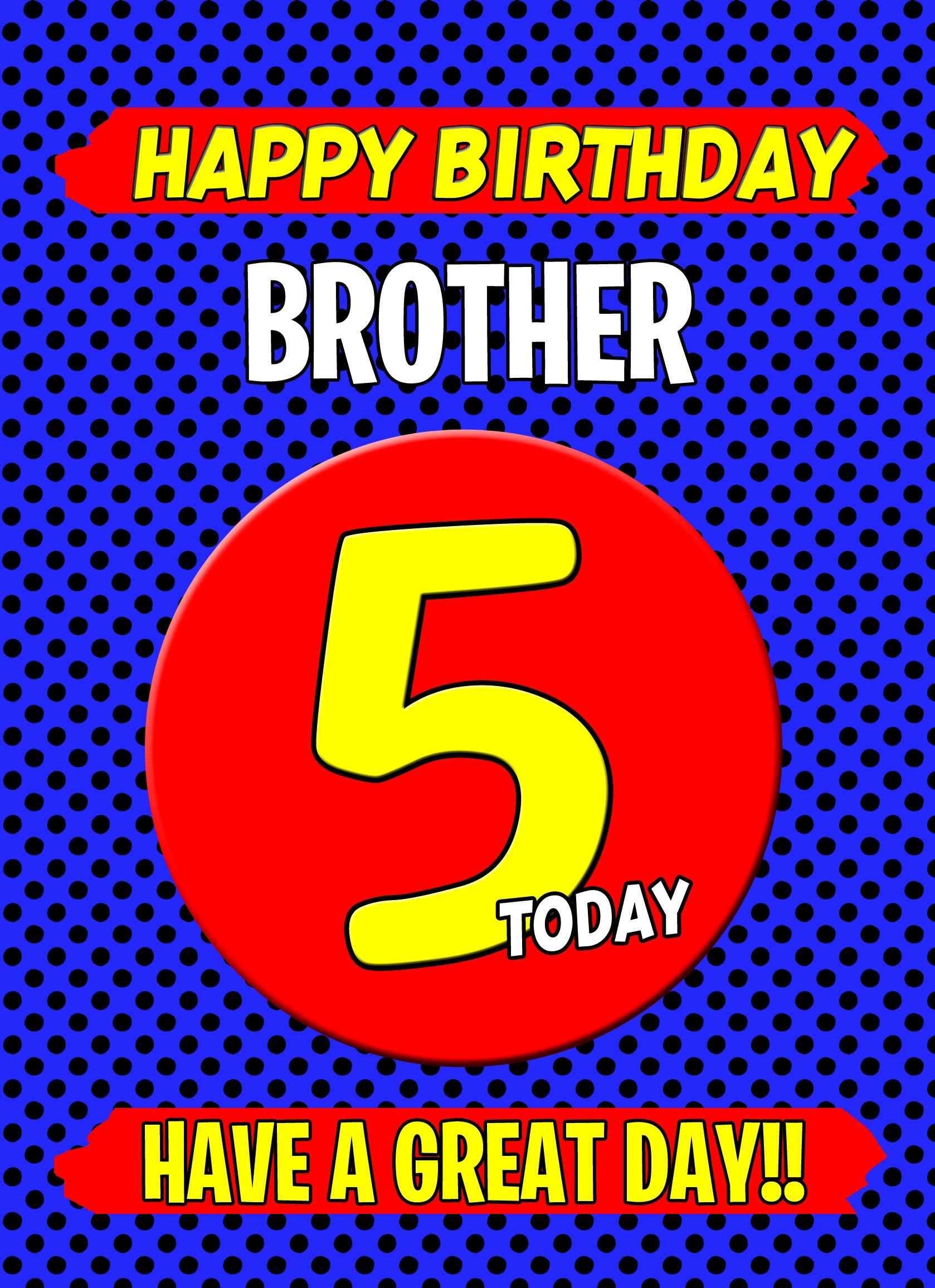 Brother 5th Birthday Card (Blue)