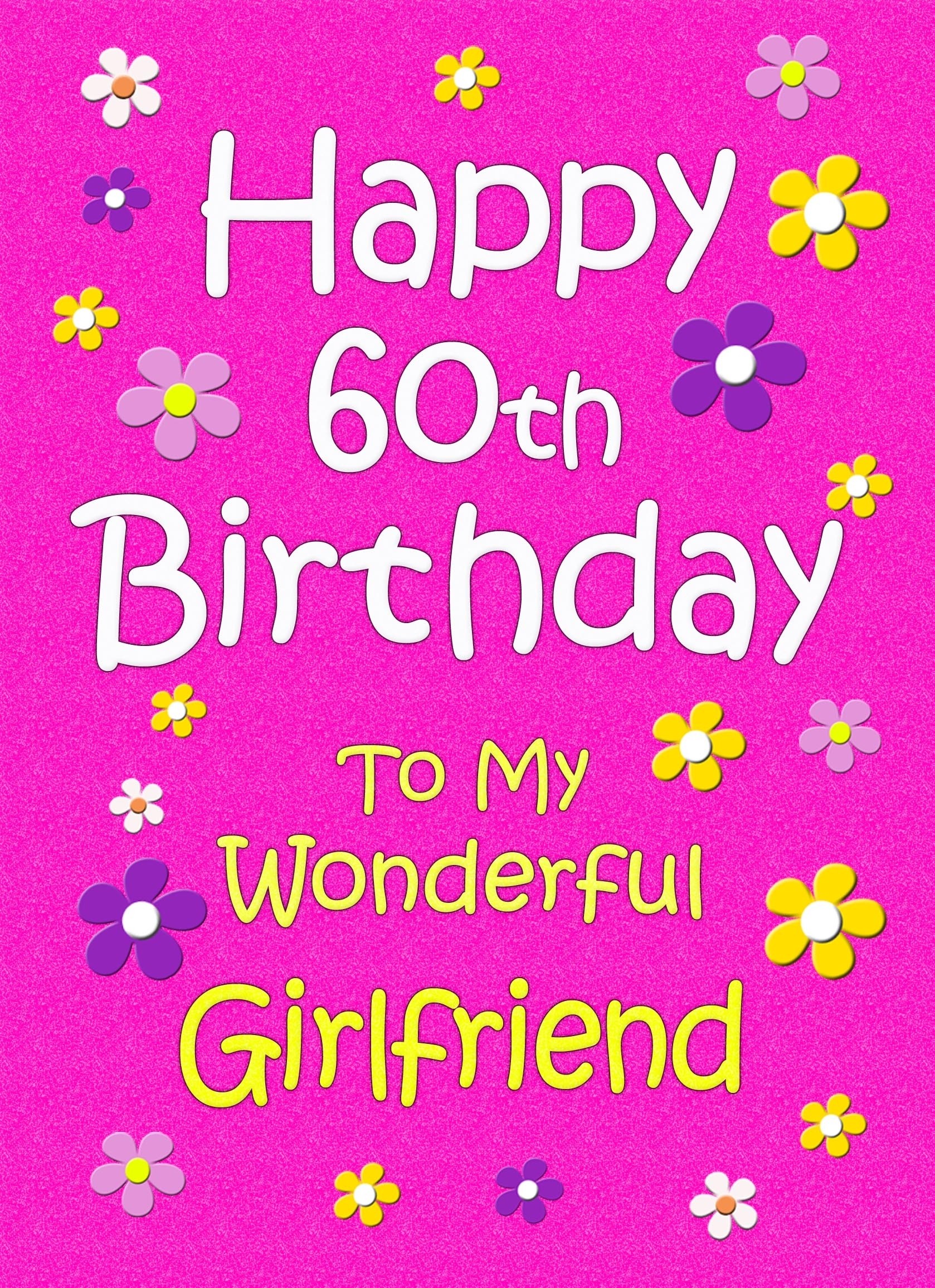 Girlfriend 60th Birthday Card (Pink)