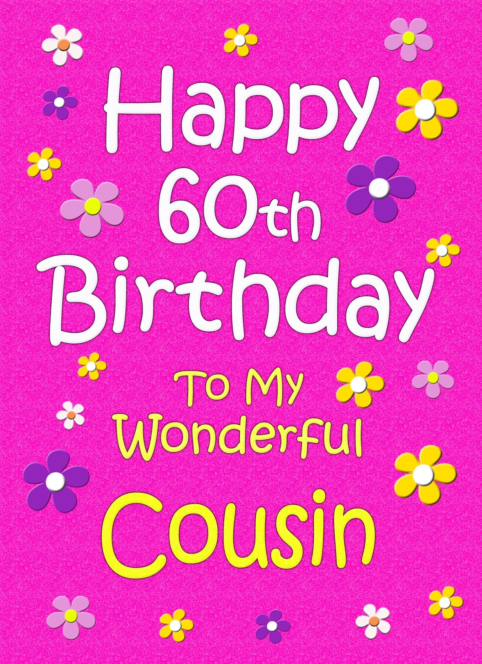 Cousin 60th Birthday Card (Pink)
